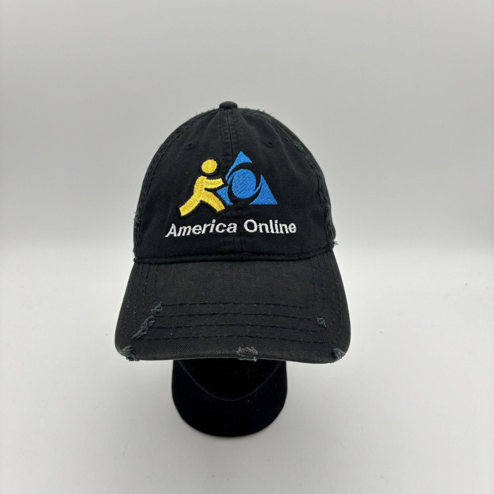 basketcase gallery Rare Basketcase Gallery America Online AOL Hat Distressed Size ONE SIZE - 1 Thumbnail