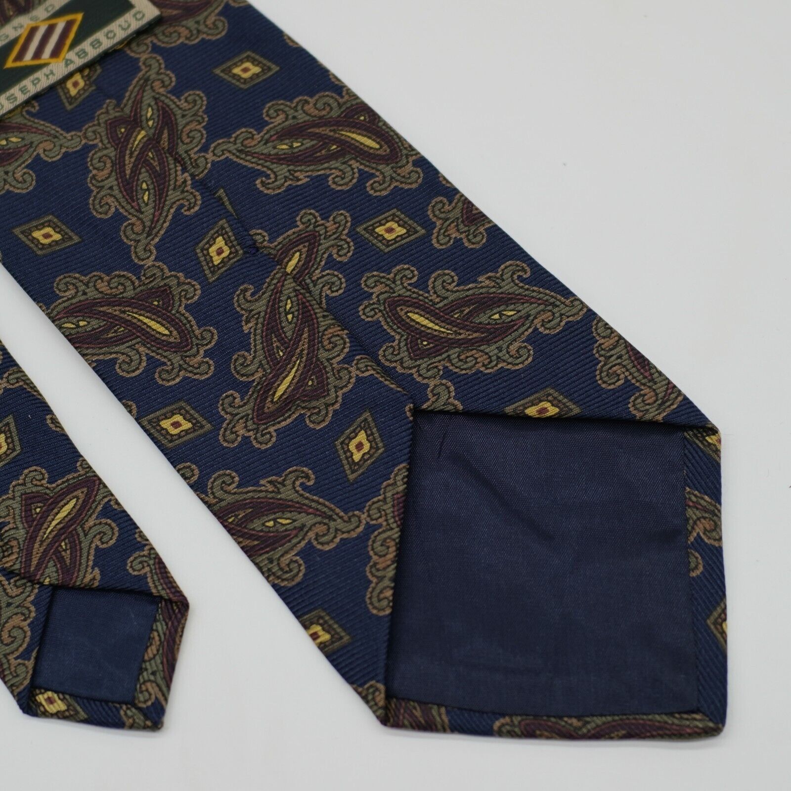 Joseph Abboud Joseph Abboud Blue Green Woven Paisley Short Italian Silk Ti Size ONE SIZE - 5 Thumbnail