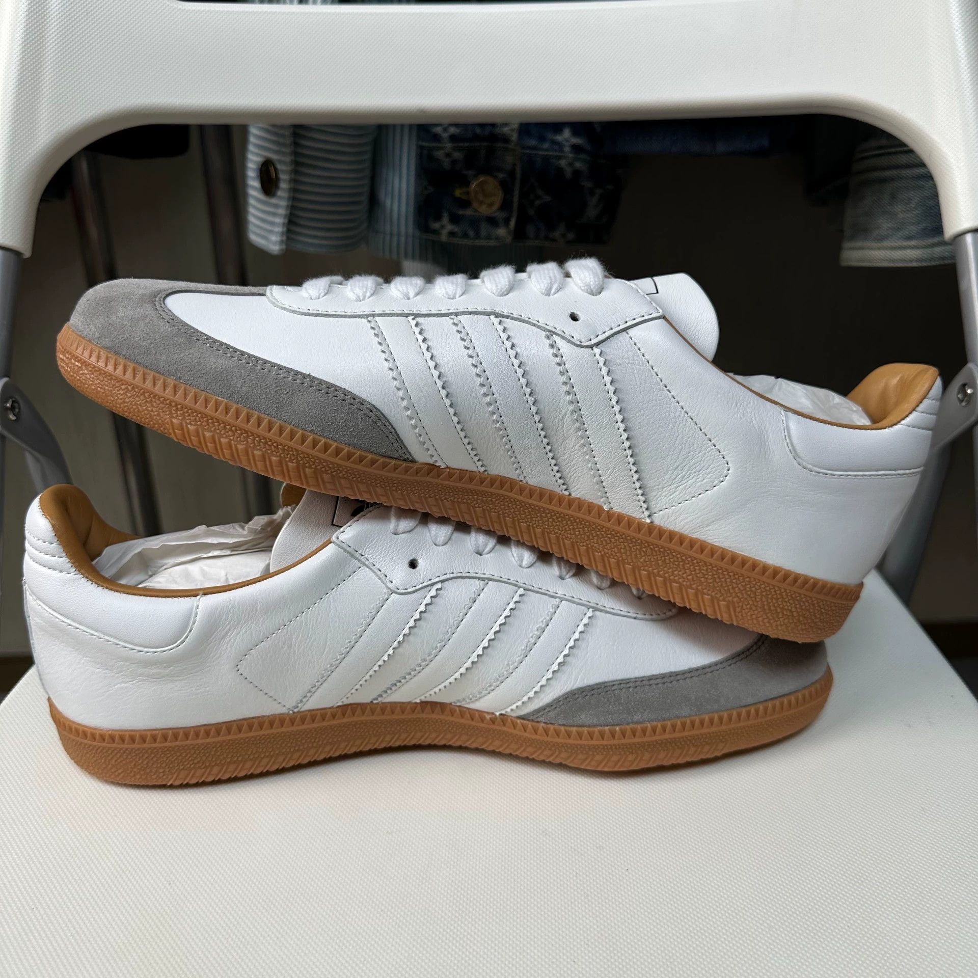 Adidas adidas Originals SAMBA OG Men's White/Gray Low 42.5 New Size US 9.5 / EU 42-43 - 6 Thumbnail