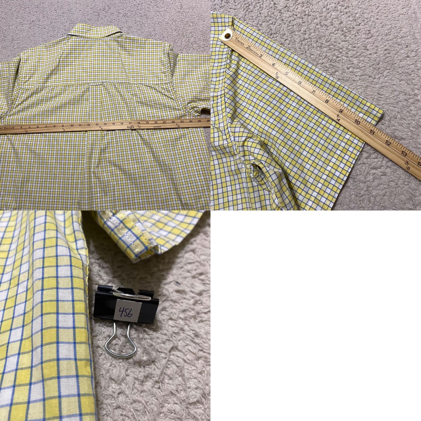 Chaps Chaps Ralph Lauren Mens XL Shirt Short Sleeve Plaid Button-Down Easy Care Yellow/Blue Size US XL / EU 56 / 4 - 8 Thumbnail