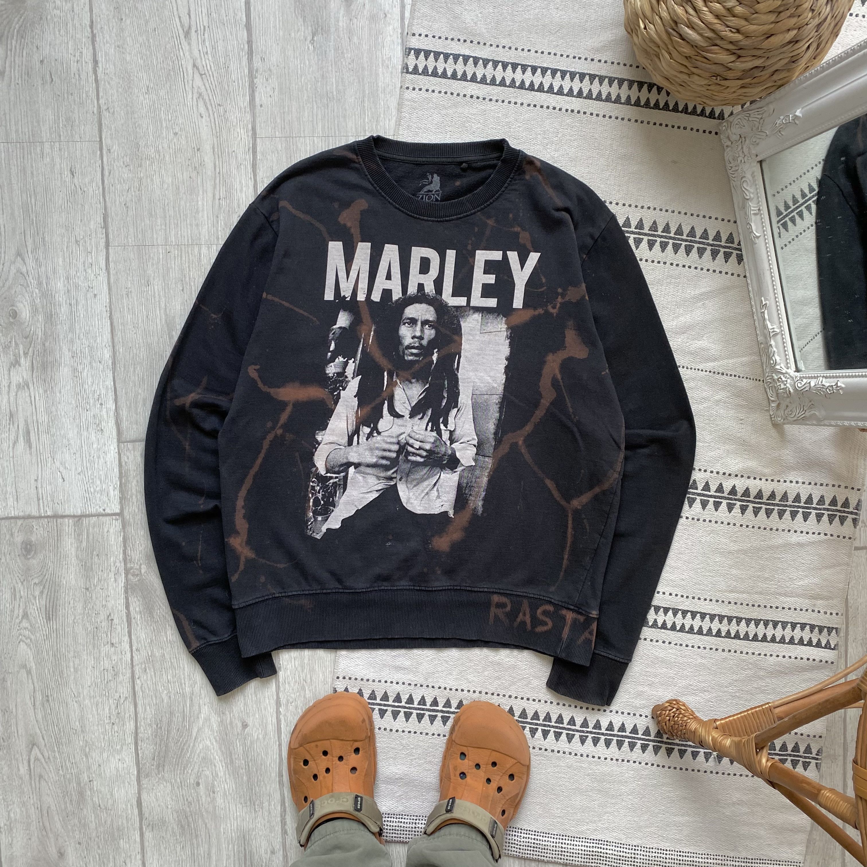 Bob Marley ☘️Custom Bob Marley Rasta big logo vintage sweatshirt Size US M / EU 48-50 / 2 - 1 Thumbnail