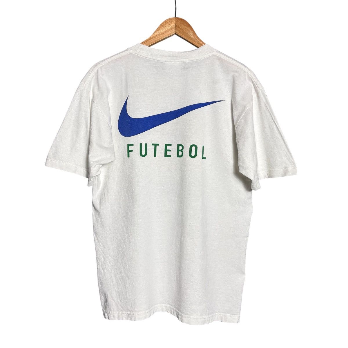 Nike × Vintage Vintage 90s Nike Big Swoosh Brazil T-Shirt Size US L / EU 52-54 / 3 - 2 Thumbnail