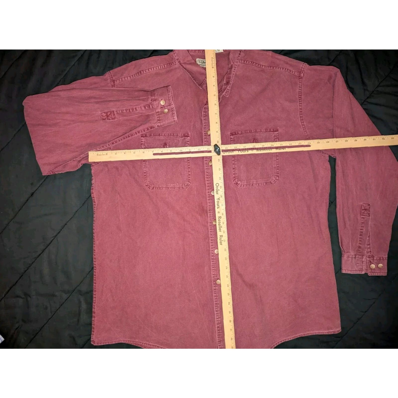 Vintage VINTAGE L.L. Bean Shirt Mens 17 Tall Red Cotton Flannel Button-Up Shirt Long Sleeve Heavyweight Pockets Workwear Casual Outdoor USA - Mens Size US XL / EU 56 / 4 - 3 Thumbnail