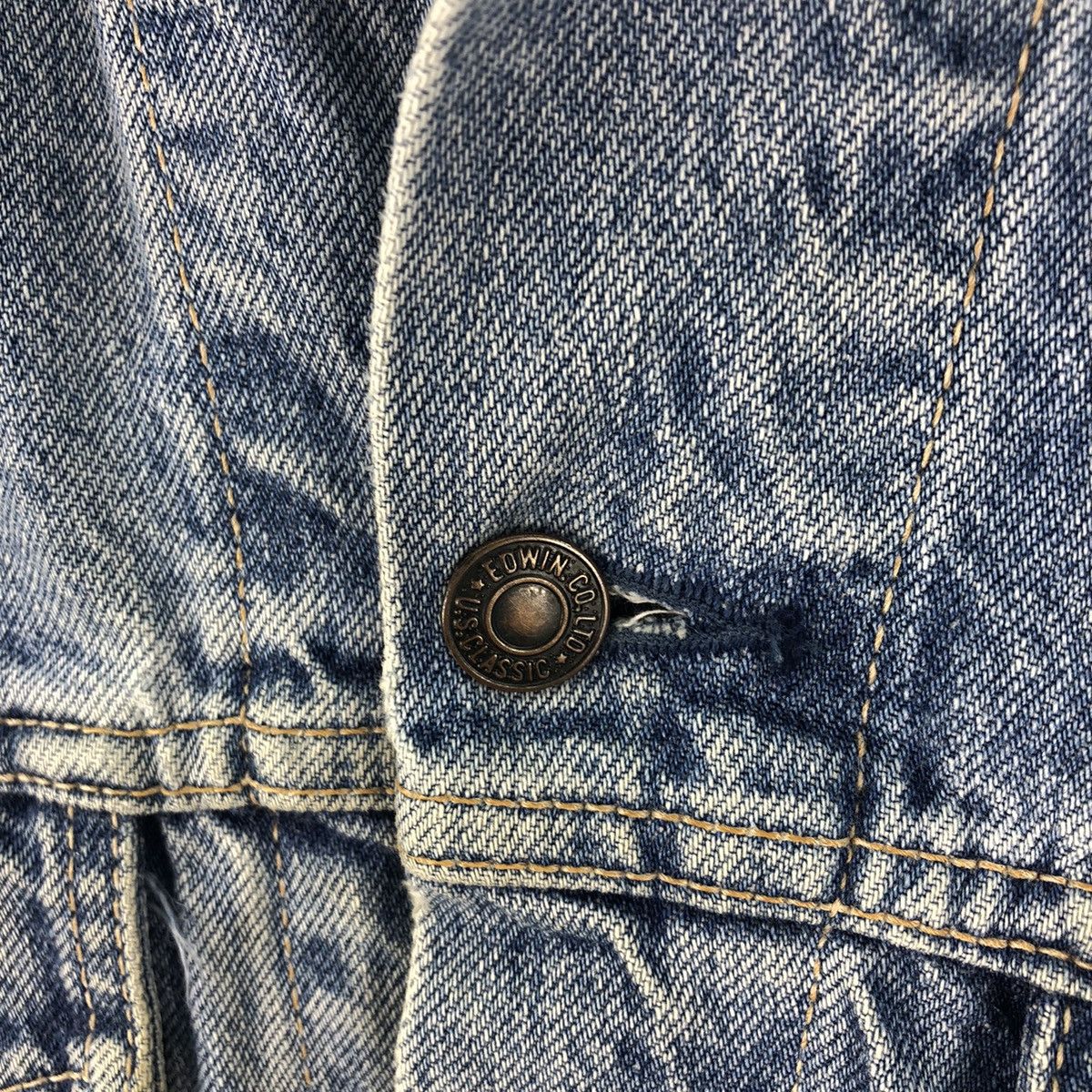 Edwin Vintage 90’s Edwin US Classic Biker Denim Vest Size US S / EU 44-46 / 1 - 5 Thumbnail