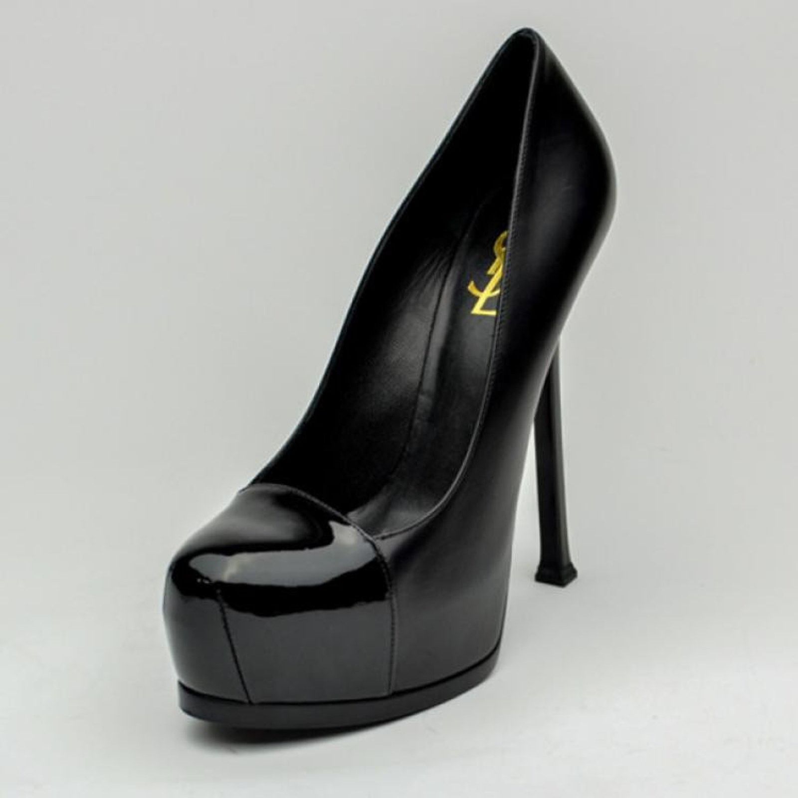 Saint Laurent Paris SAINT LAURENT LEATHER TRIBTOO 105 PLATFORM PUMPS BLACK 42 Size US 12 / IT 42 - 4 Thumbnail