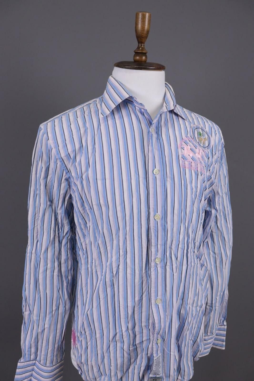 La Martina La Martina Buenos Aires Blue Stripe Shirt XXL / 2XL Size US XXL / EU 58 / 5 - 5 Thumbnail