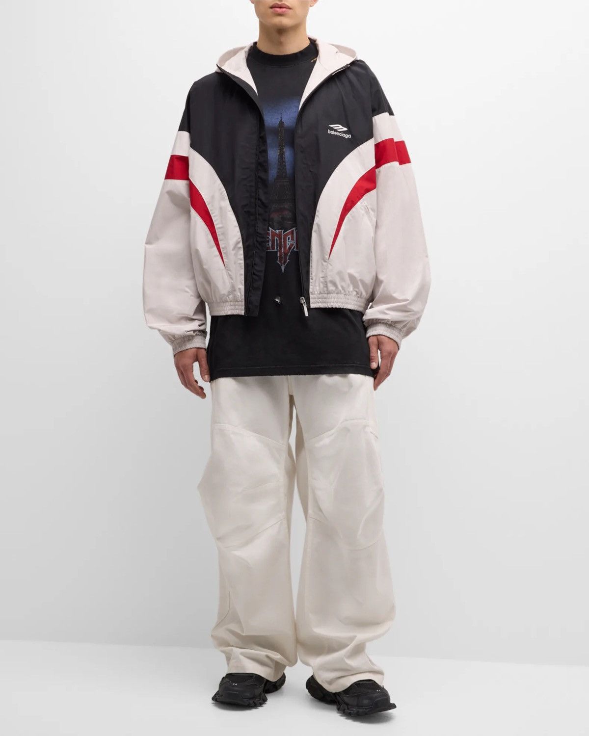 Balenciaga Lightweight Hooded Tracksuit Jacket in White Size US XL / EU 56 / 4 - 3 Thumbnail