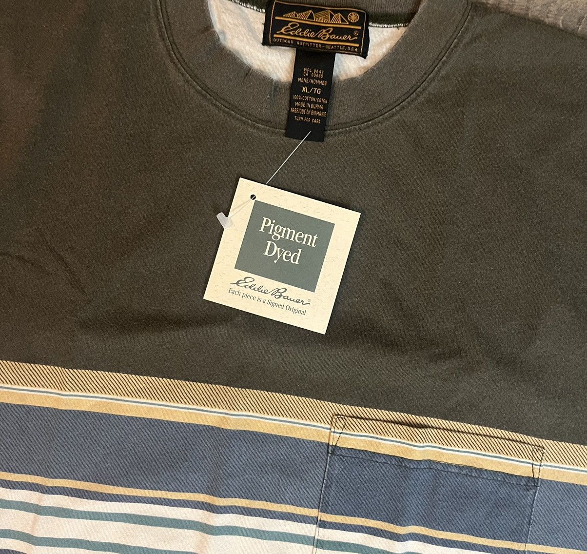 Eddie Bauer × Vintage Vintage Eddie Bauer Pigment Dyed Pocket Tee Size US XL / EU 56 / 4 - 2 Thumbnail