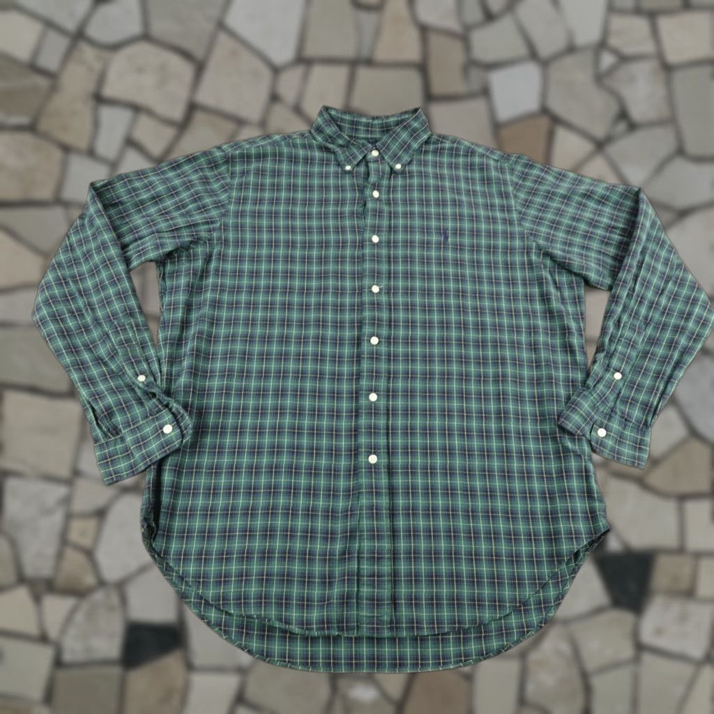Ralph Lauren RALPH LAUREN Plaid Button-Up Shirt Mens Large Green Tartan Long Sleeve Collared Workwear Size US L / EU 52-54 / 3 - 1 Thumbnail
