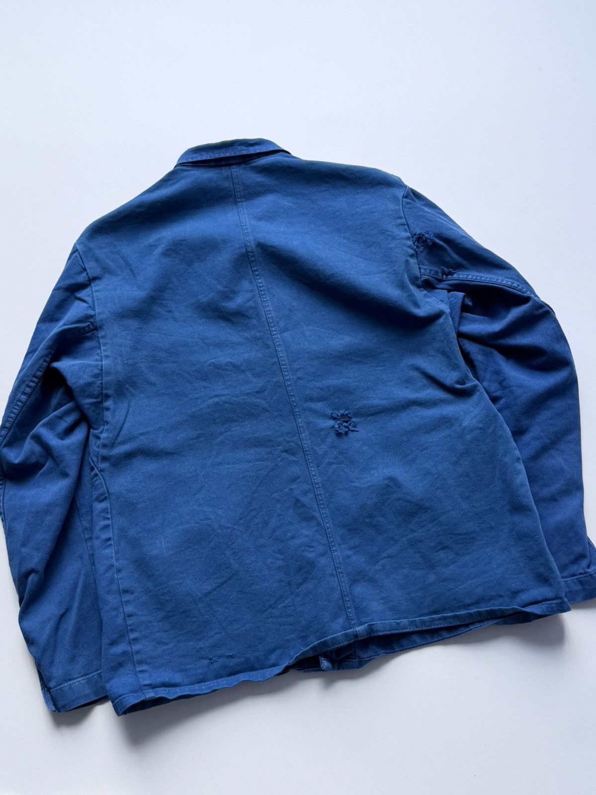 Vetra Vintage 80s French Work Distressed Faded Chore Jacket Size US L / EU 52-54 / 3 - 6 Thumbnail