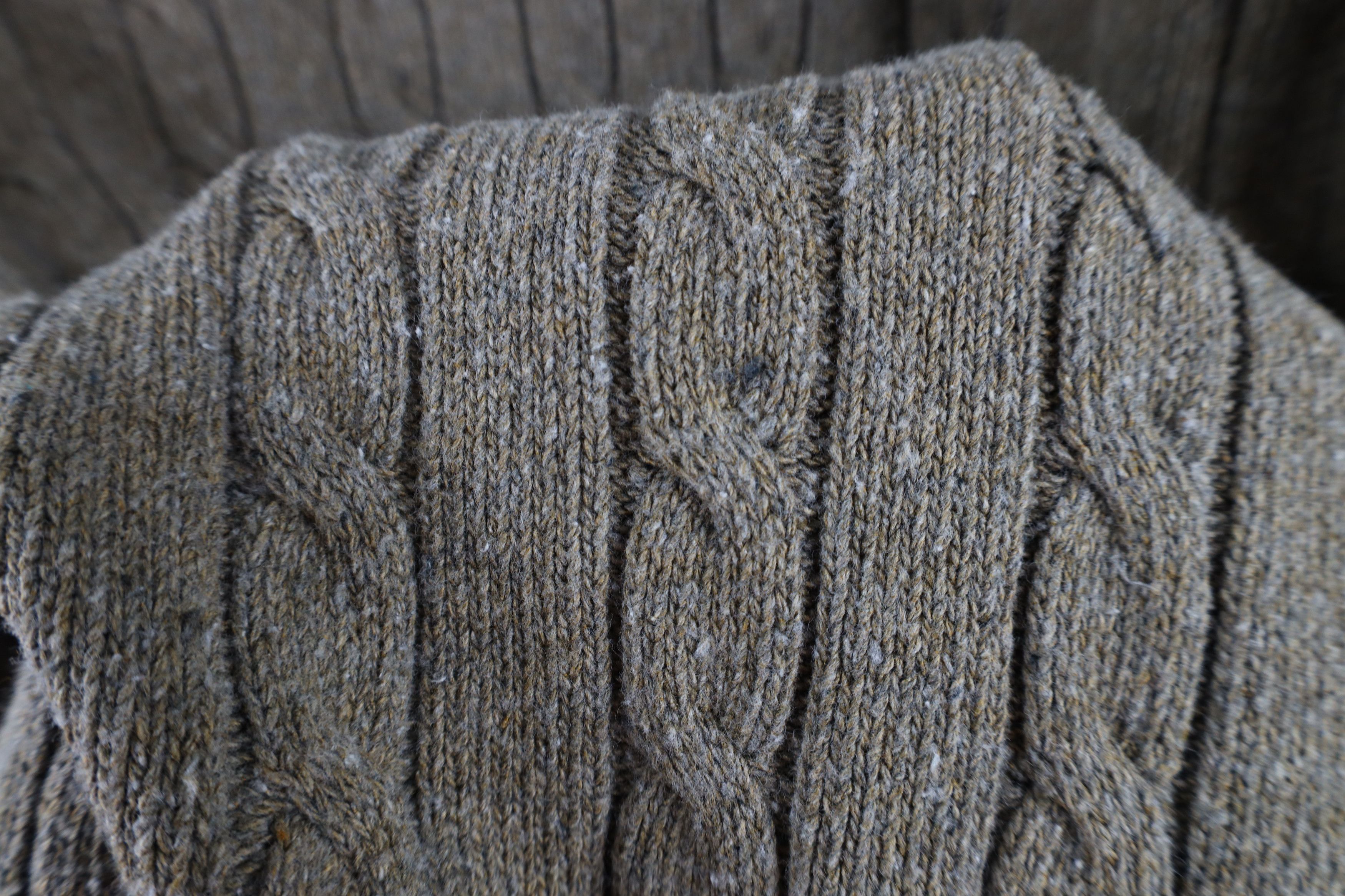 Vintage Vintage 90s Streetwear Cable Knit Crewneck Sweater Brown Size US XL / EU 56 / 4 - 5 Thumbnail