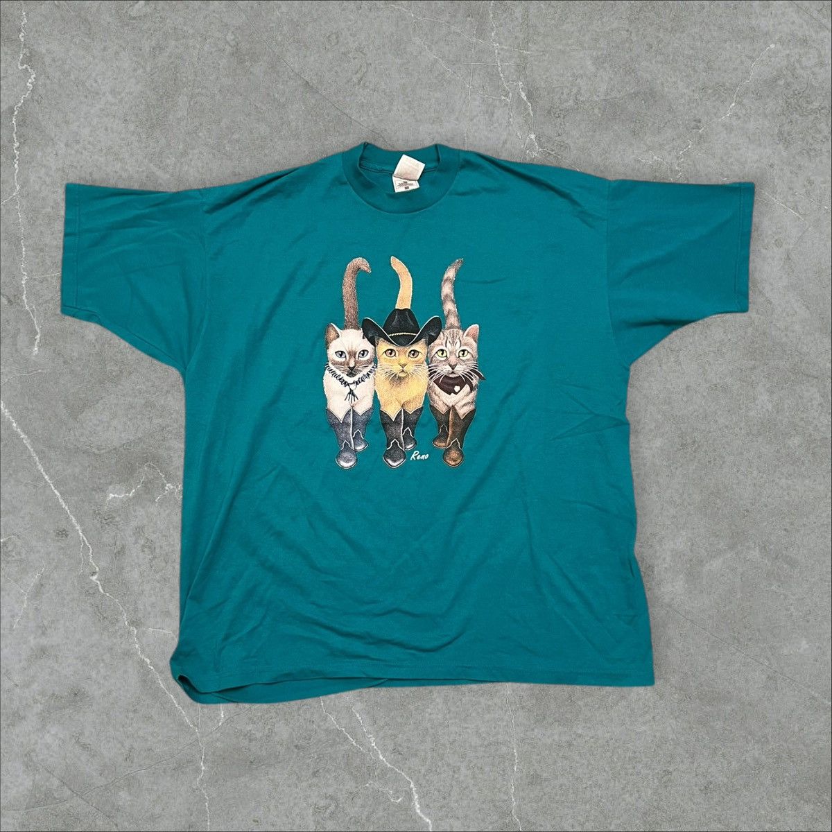 Vintage × basketcase gallery Vintage Reno Cowboy Cats Tee Size US XXL / EU 58 / 5 - 1 Thumbnail