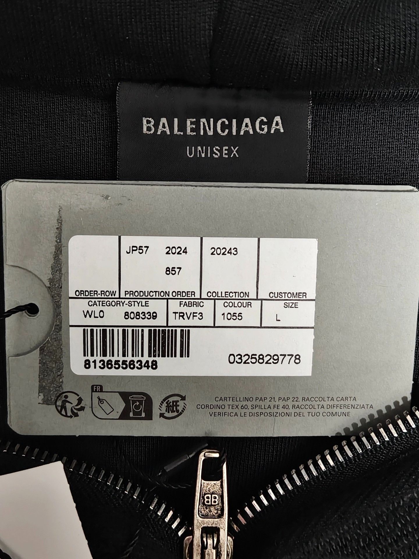Balenciaga Balenciaga 24FW Inside out Reverse Zipper Washed Sweatshirt Size US L / EU 52-54 / 3 - 5 Thumbnail