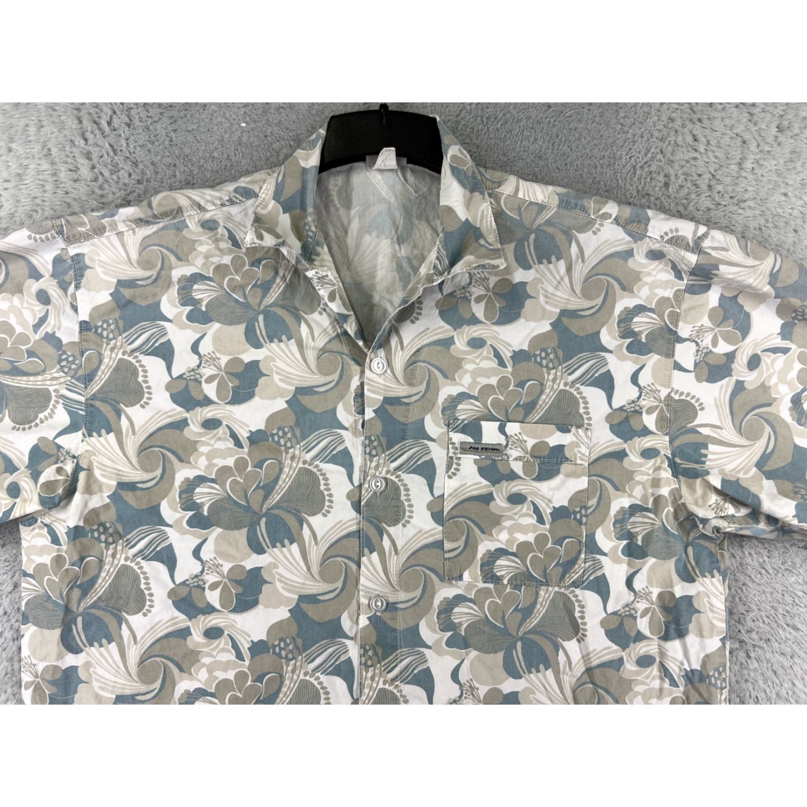No Fear VINTAGE No Fear Shirt Men XL Gray Floral Button Up Hawaiian Cotton Size US XL / EU 56 / 4 - 7 Thumbnail