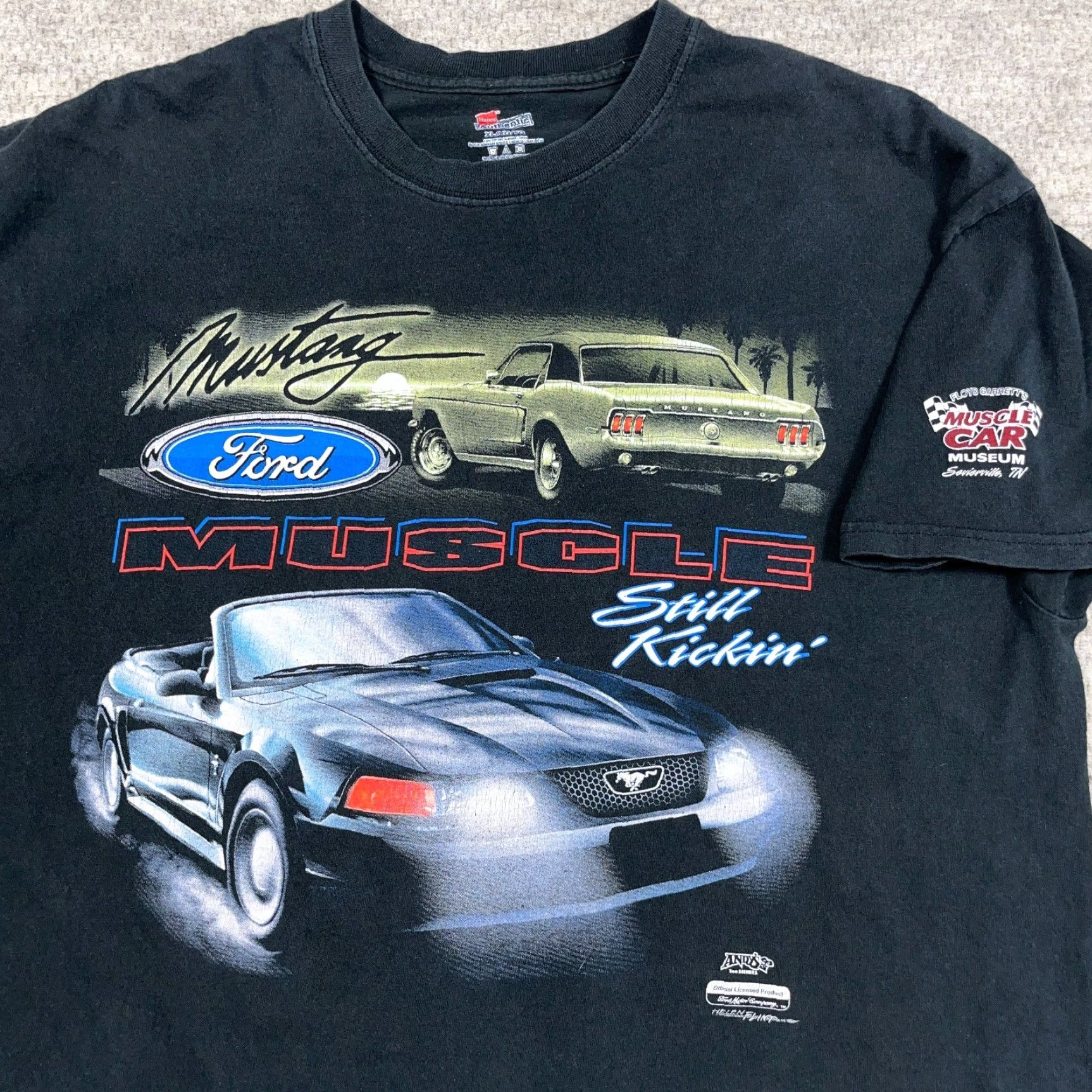 Hanes Vintage Hanes Mustang Shirt Men XL Black 80s 90s USA Logo T-Shirt Grunge Motif Size US XL / EU 56 / 4 - 2 Thumbnail