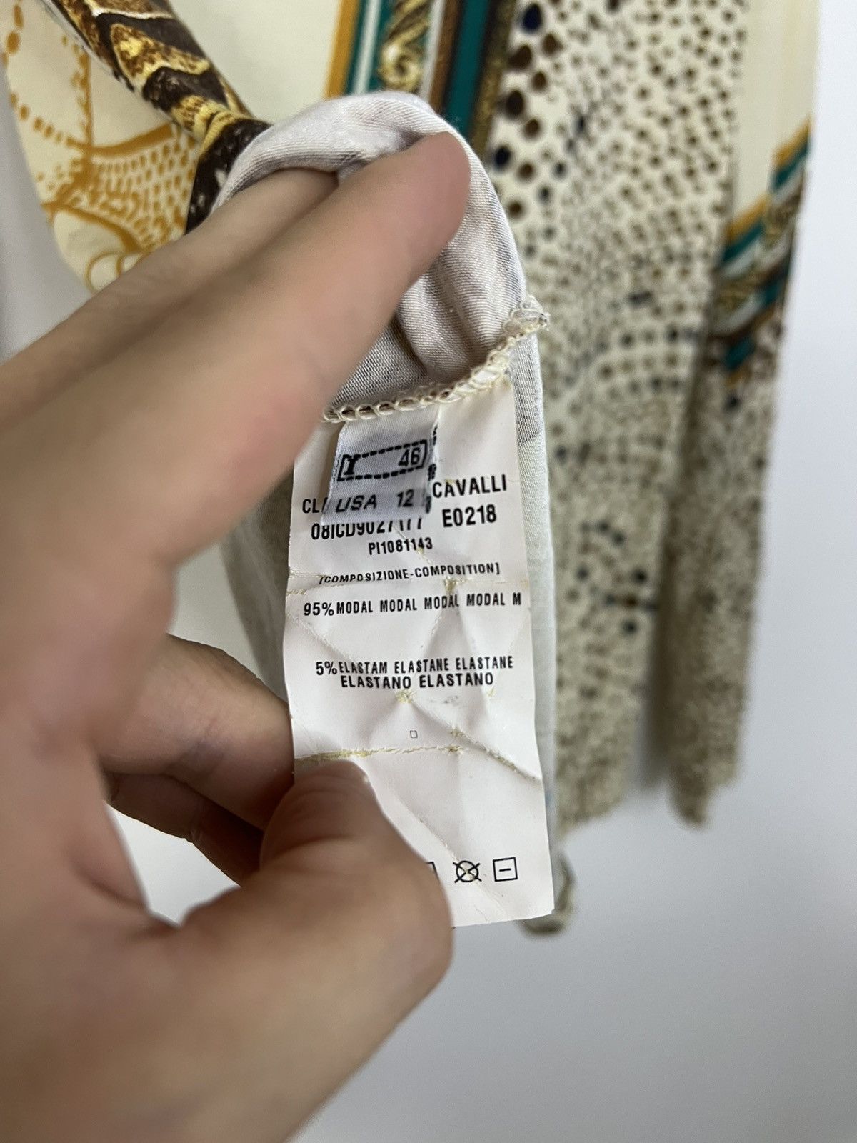 Roberto Cavalli Roberto Cavalli Boat Neck Shirt M Beige Animal Print Size M / US 6-8 / IT 42-44 - 2 Thumbnail