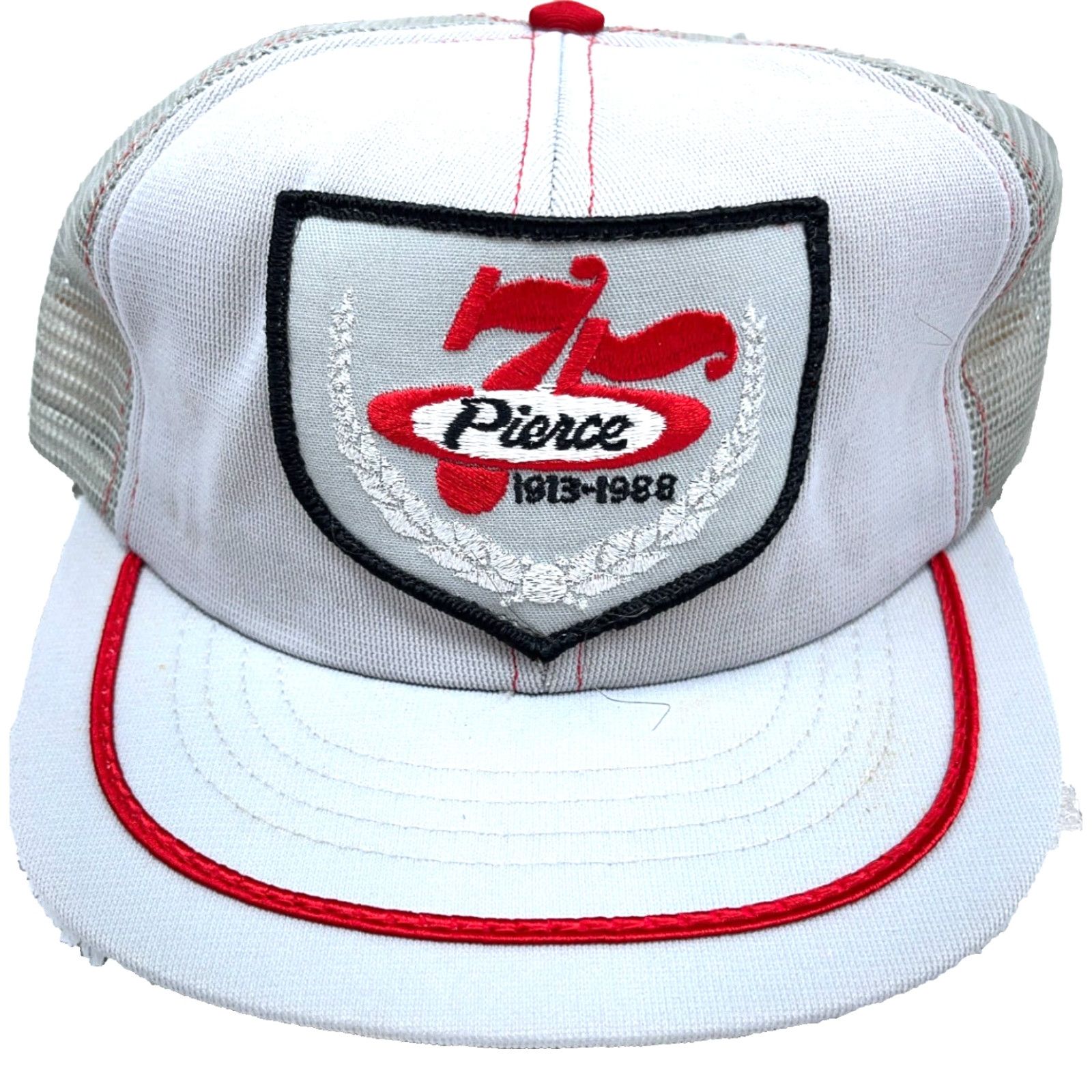 Vintage VINTAGE Swingster Trucker Hat Cap Gray Red Stripe Patch 80s Made In USA Foods Snap Adjustable Mens Hat Size ONE SIZE - 2 Thumbnail