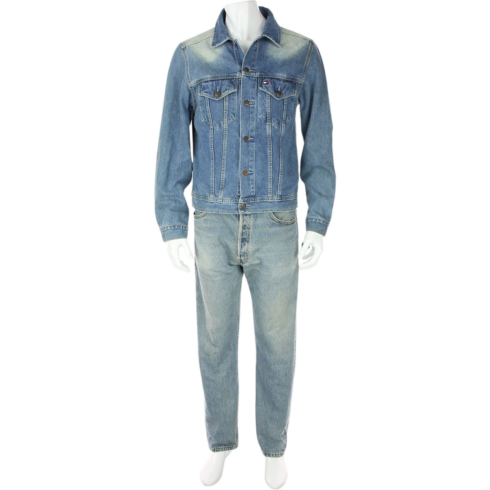 Tommy Jeans Hilfiger Distressed Denim Jean Trucker Jacket