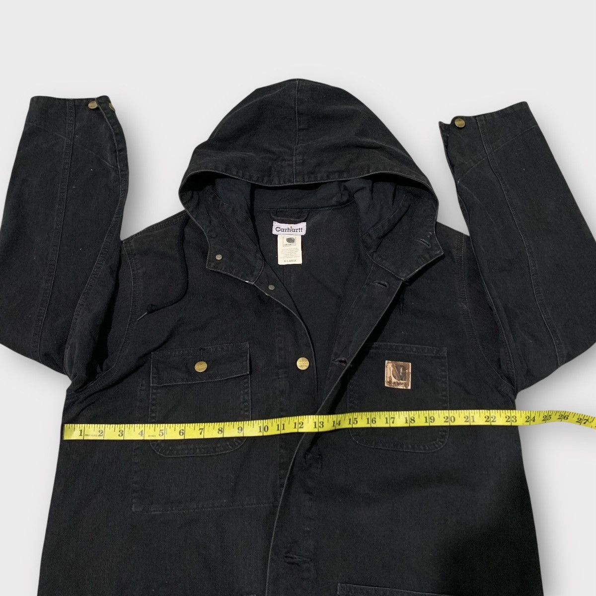 Carhartt VINTAGE CARHARTT DENIM HOODIE CHORE JACKET BUTTON BLACK Size US L / EU 52-54 / 3 - 4 Thumbnail