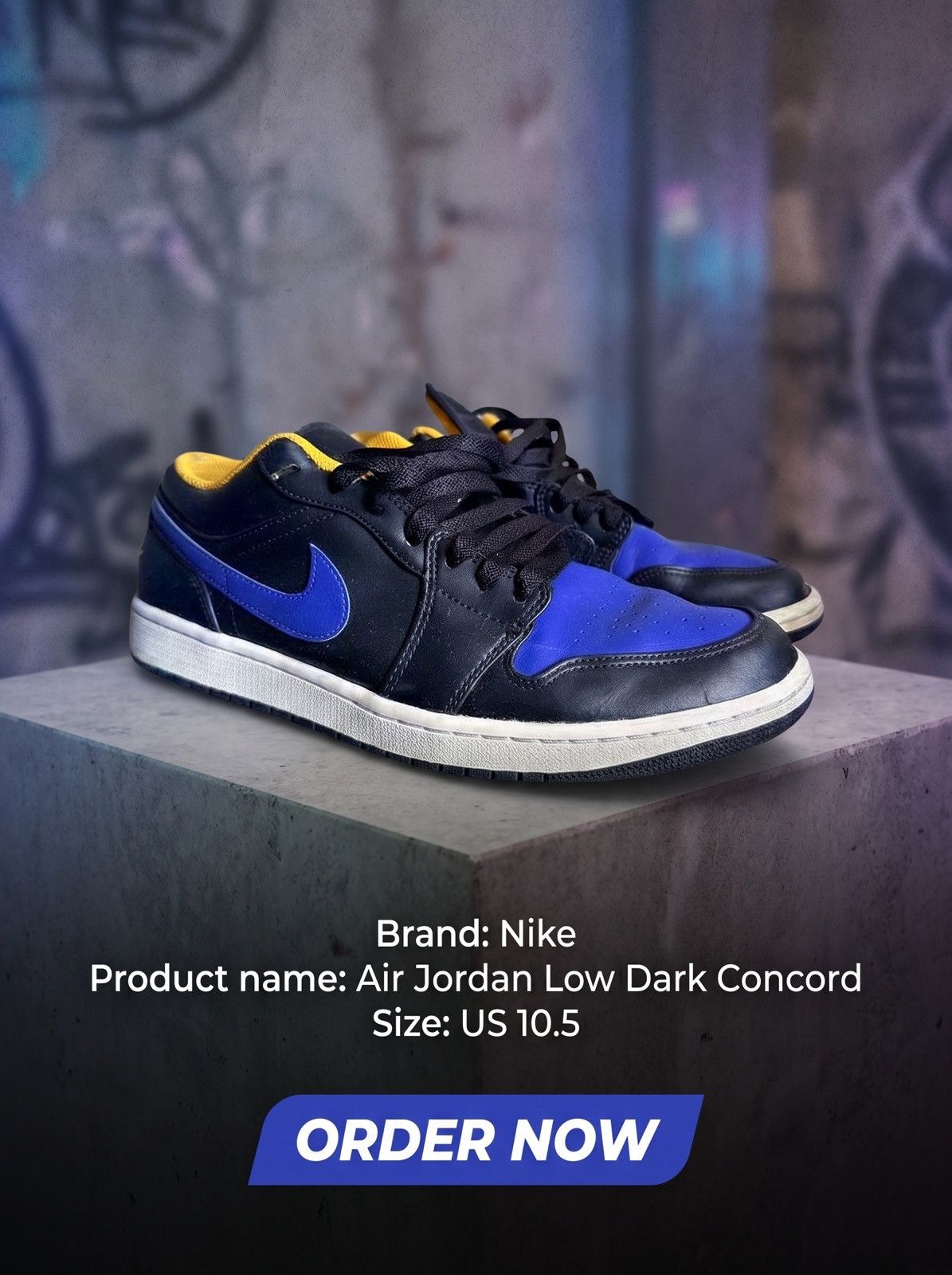 Nike Nike Air Jordan Low Dark Concord Size US 10.5 / EU 43-44 - 1 Thumbnail