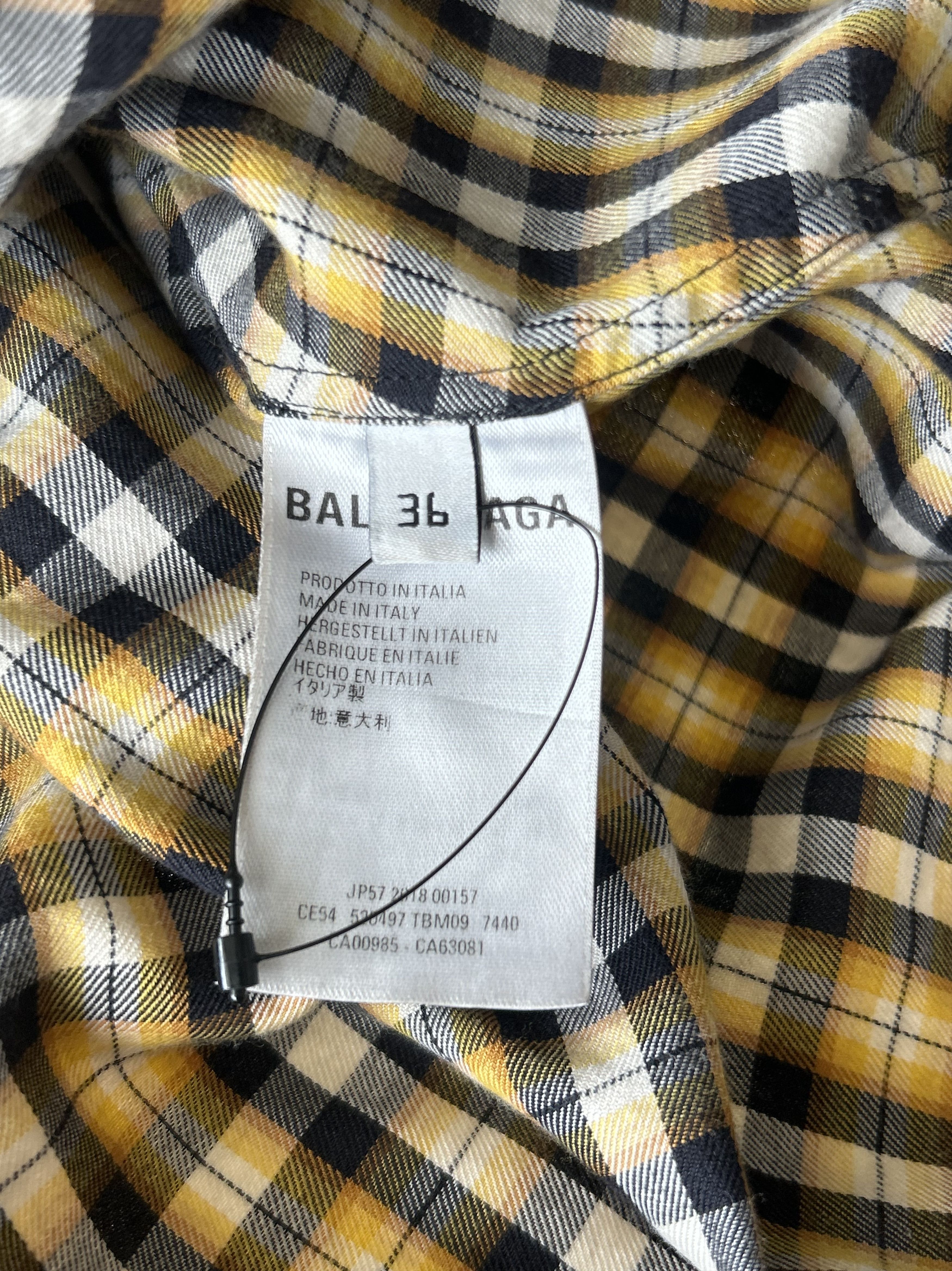 Balenciaga Balenciaga Yellow & Black Logo Swing Women's Button Up Shirt Size M / US 6-8 / IT 42-44 - 4 Thumbnail