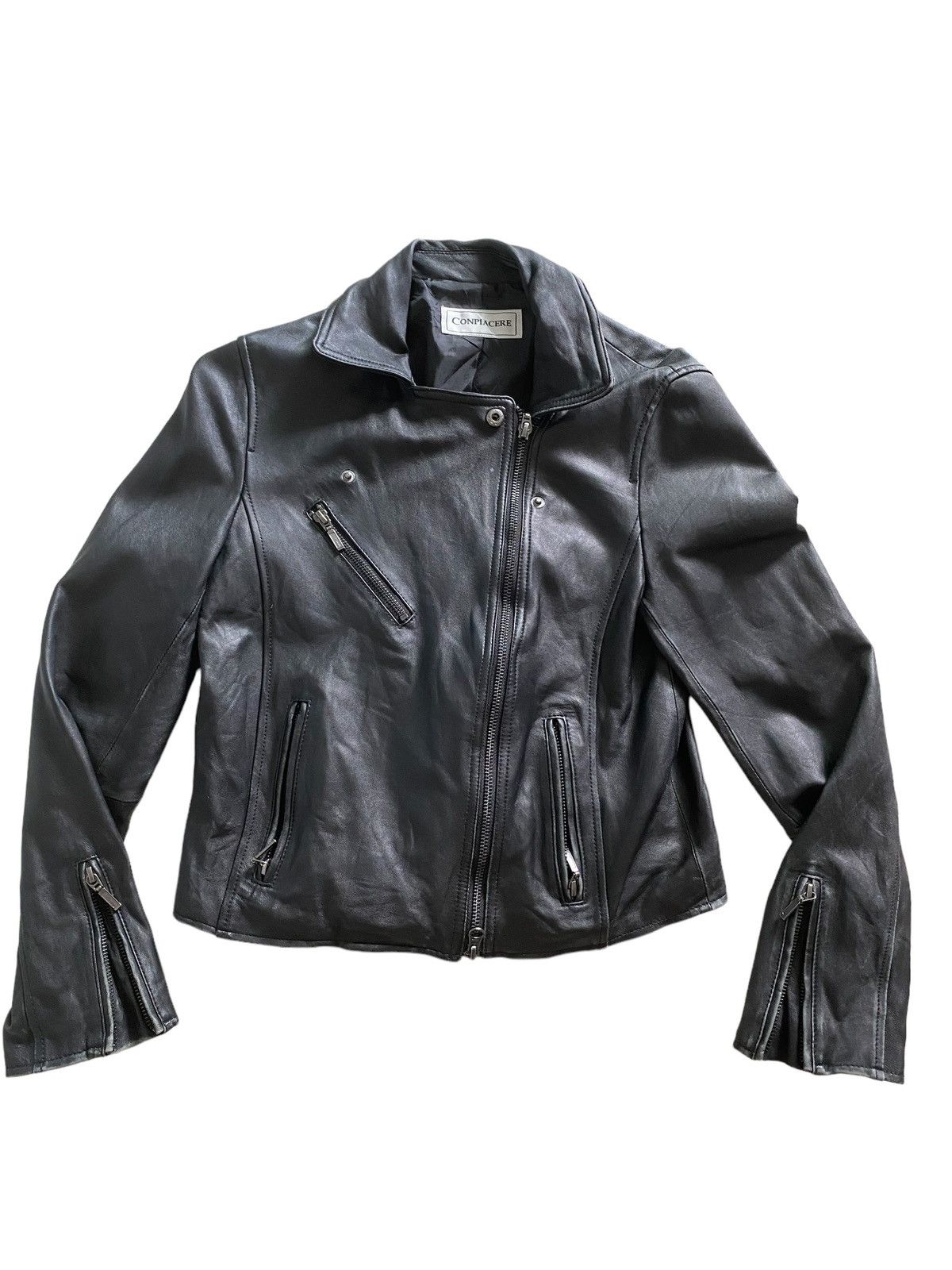 If Six Was Nine Leather Jacket CONPIACERE Design Punk zipper malcom X style Size US M / EU 48-50 / 2 - 6 Thumbnail