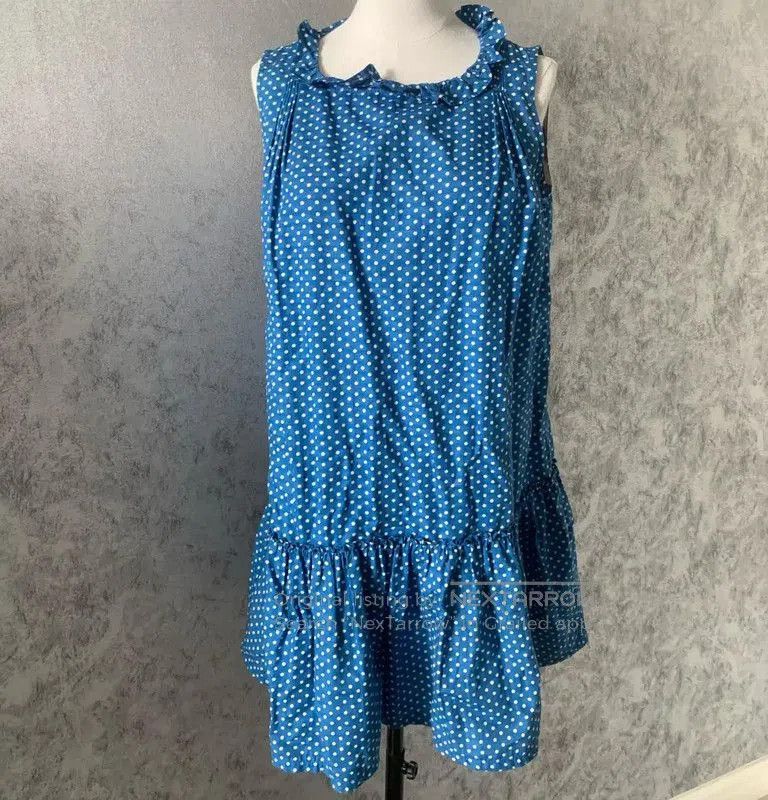 Burberry Burberry Blue Polka Dot Mid-Length Dress. Size M / US 6-8 / IT 42-44 - 2 Thumbnail