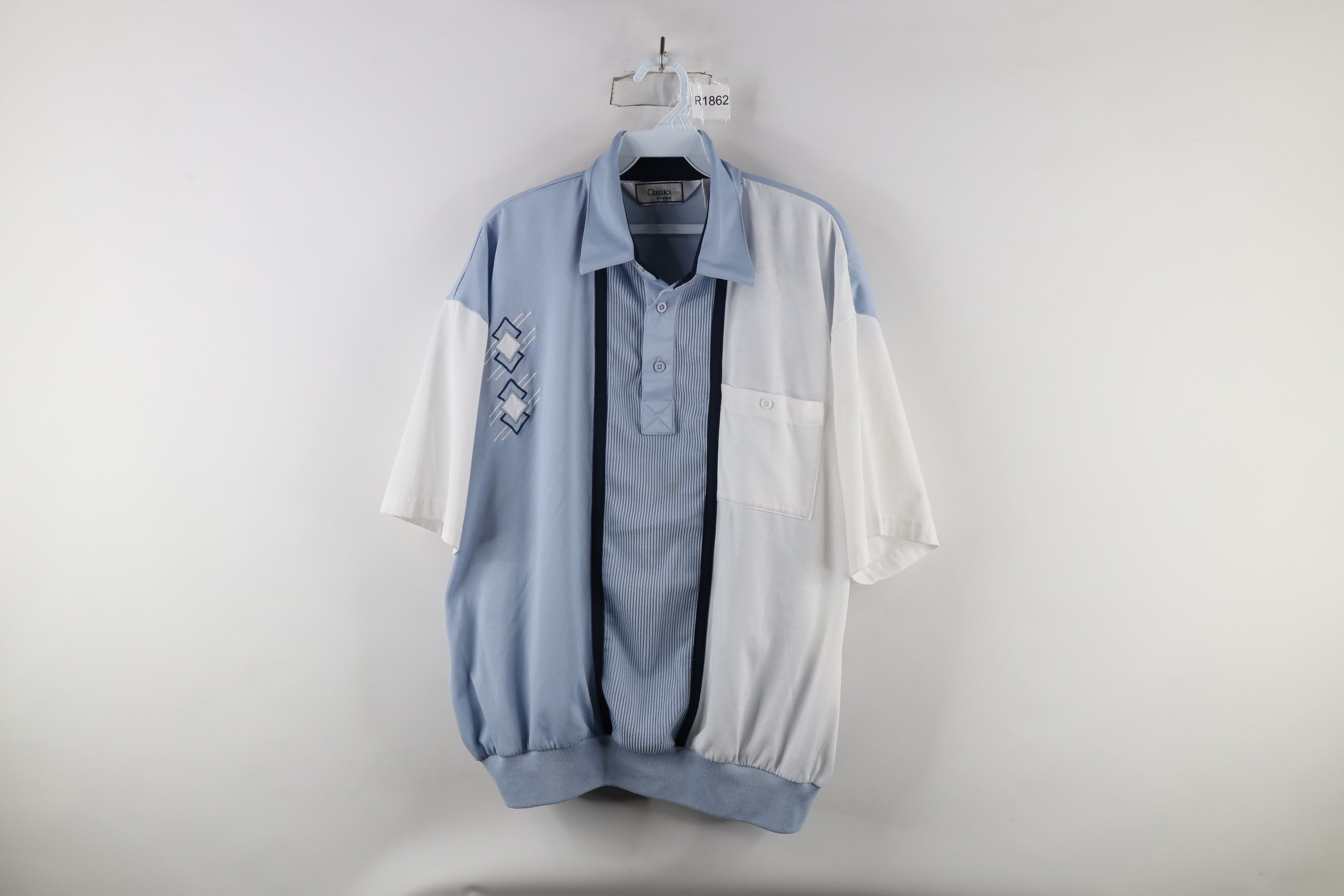 Vintage Vintage 90s Streetwear Diamond Knit Collared Pullover Polo Size US XL / EU 56 / 4 - 1 Thumbnail