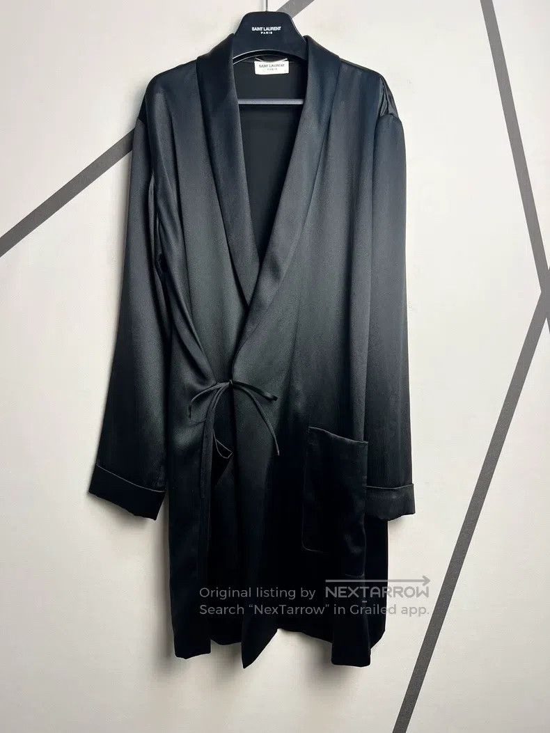 Saint Laurent Paris Saint Laurent Paris Black Mulberry Silk Sleep Robe Silk Ja Size US M / EU 48-50 / 2 - 2 Thumbnail