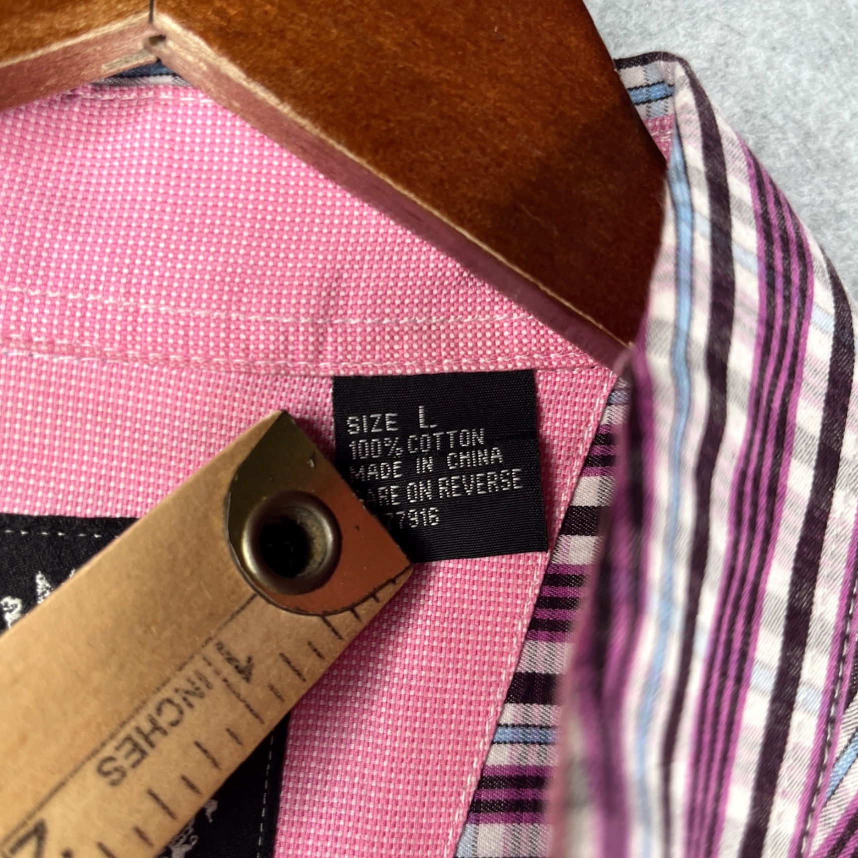 English Laundry English Laundry Shirt Large Purple Striped Flip Cuff Button Up Long Sleeve Mens Size US L / EU 52-54 / 3 - 6 Thumbnail