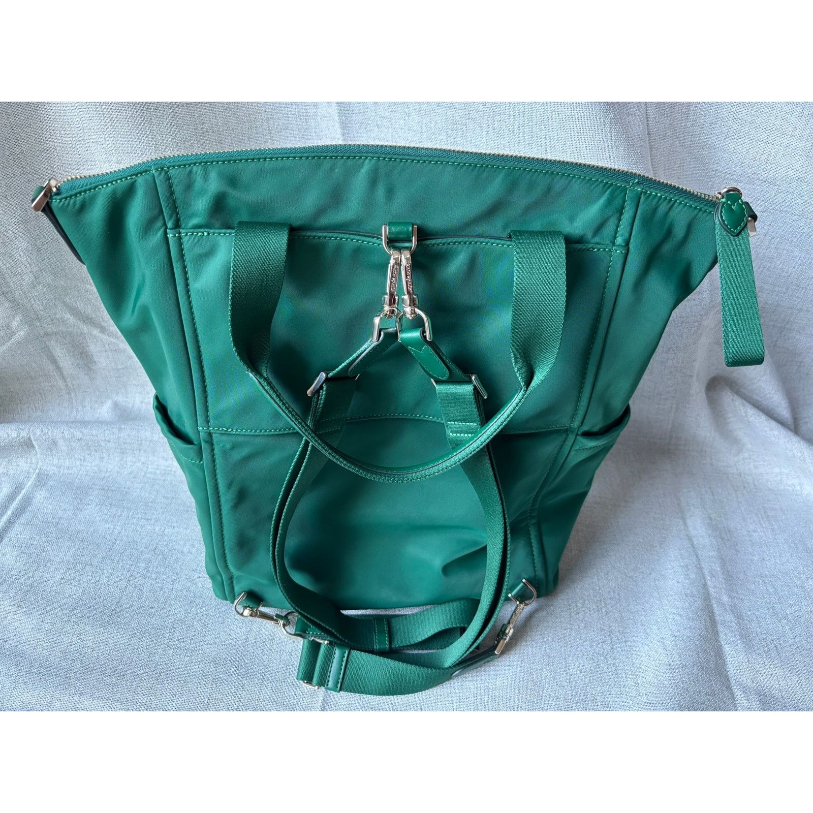 Kate Spade Kate Spade Chelsea Convertible Backpack Green Nylon Tote Size ONE SIZE - 2 Thumbnail