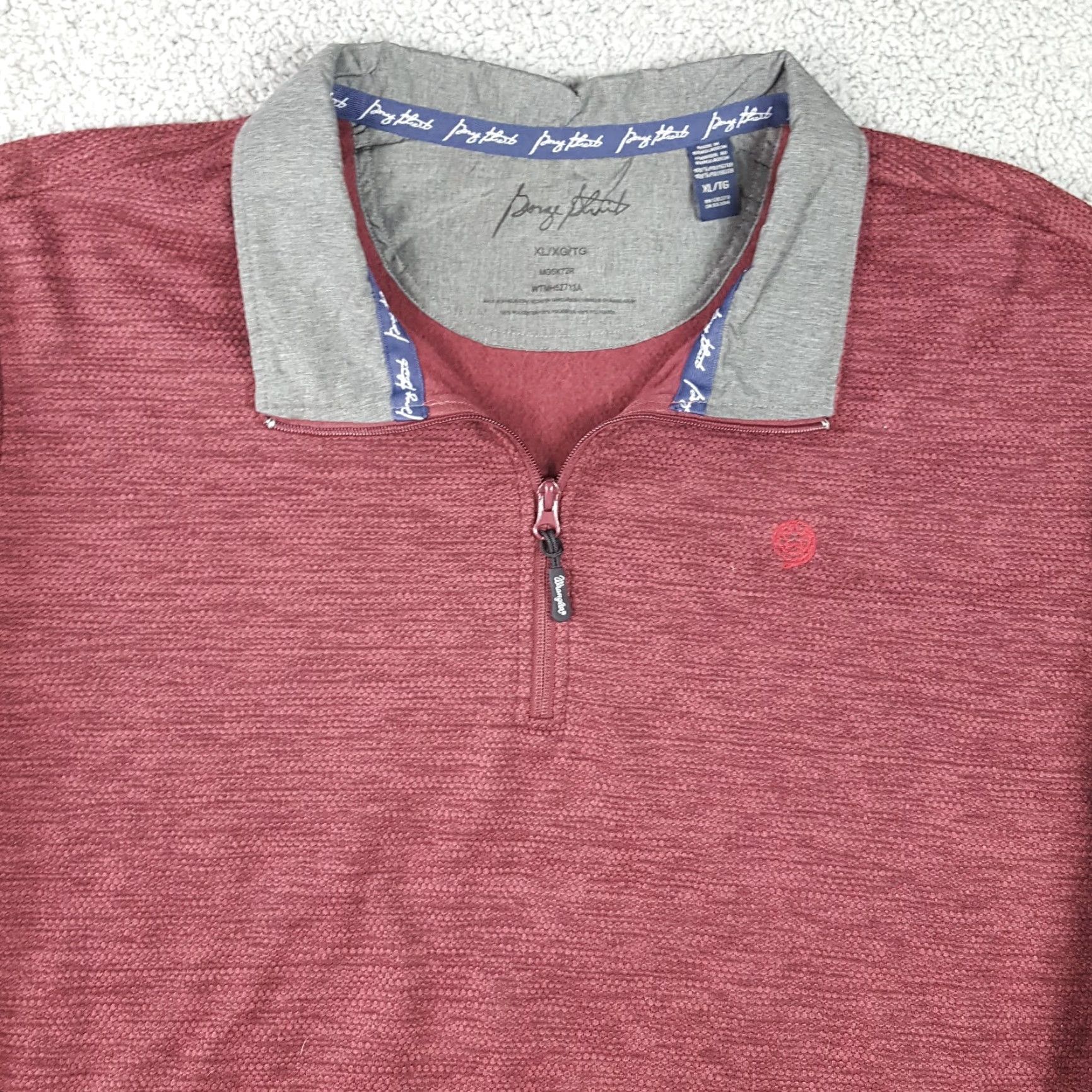 Wrangler VINTAGE Wrangler George Strait Red 1/4 Zip Mens XL Collared Knit Pullover Sweater Shirt Size US XL / EU 56 / 4 - 2 Thumbnail