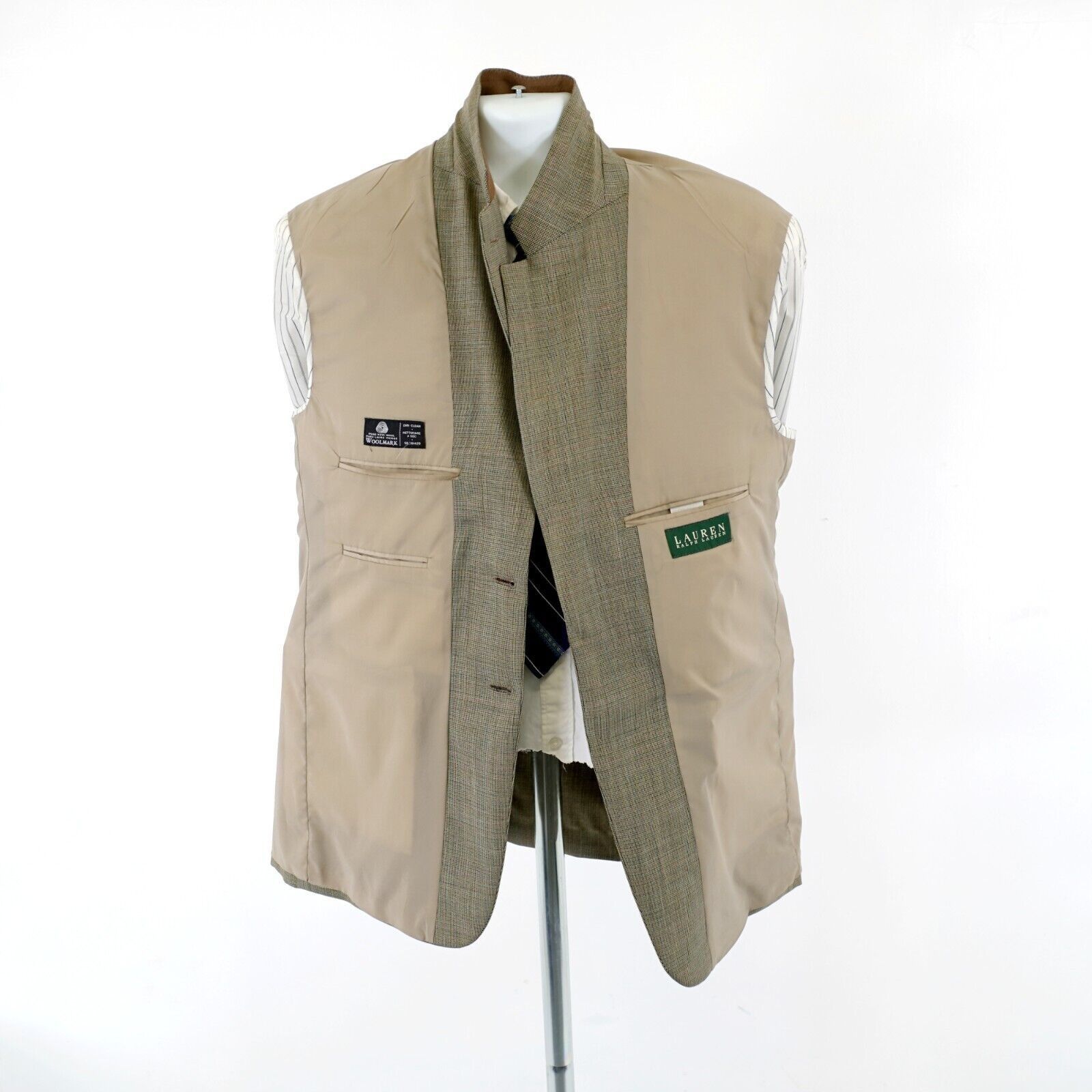 Ralph Lauren Lauren Ralph Lauren Tan Wool Multi-Colored Check 44L Sport C Size 44L - 9 Thumbnail
