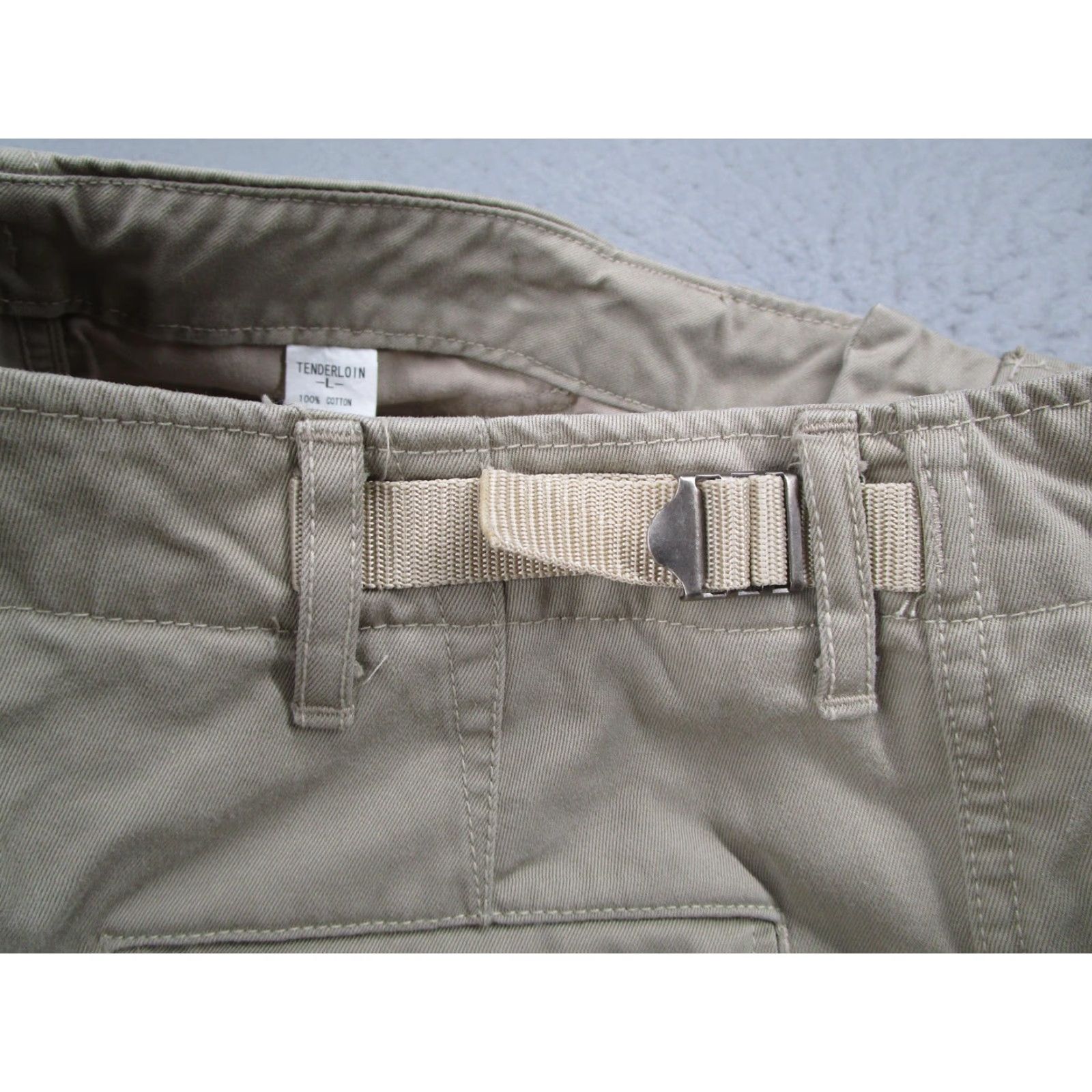 Tenderloin VINTAGE Tenderloin Cargo Pants Men's Large Khaki 100% Cotton Made in Japan 90s Army Workwear Cargo Pocket Straight Leg Size L Mens Size US 33 - 5 Thumbnail