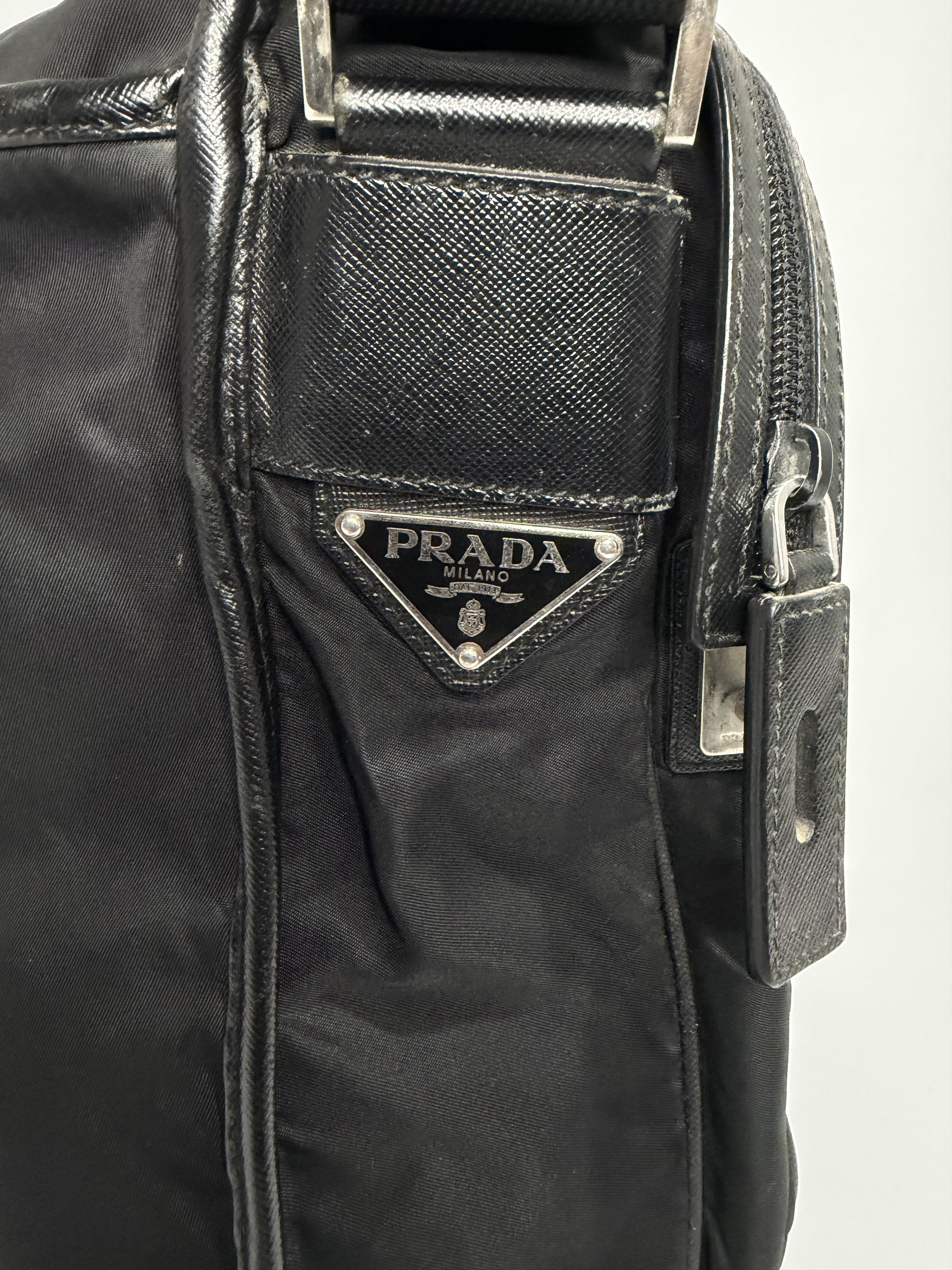 Prada Prada Black Nylon Flap Messenger Bag Size ONE SIZE - 3 Thumbnail