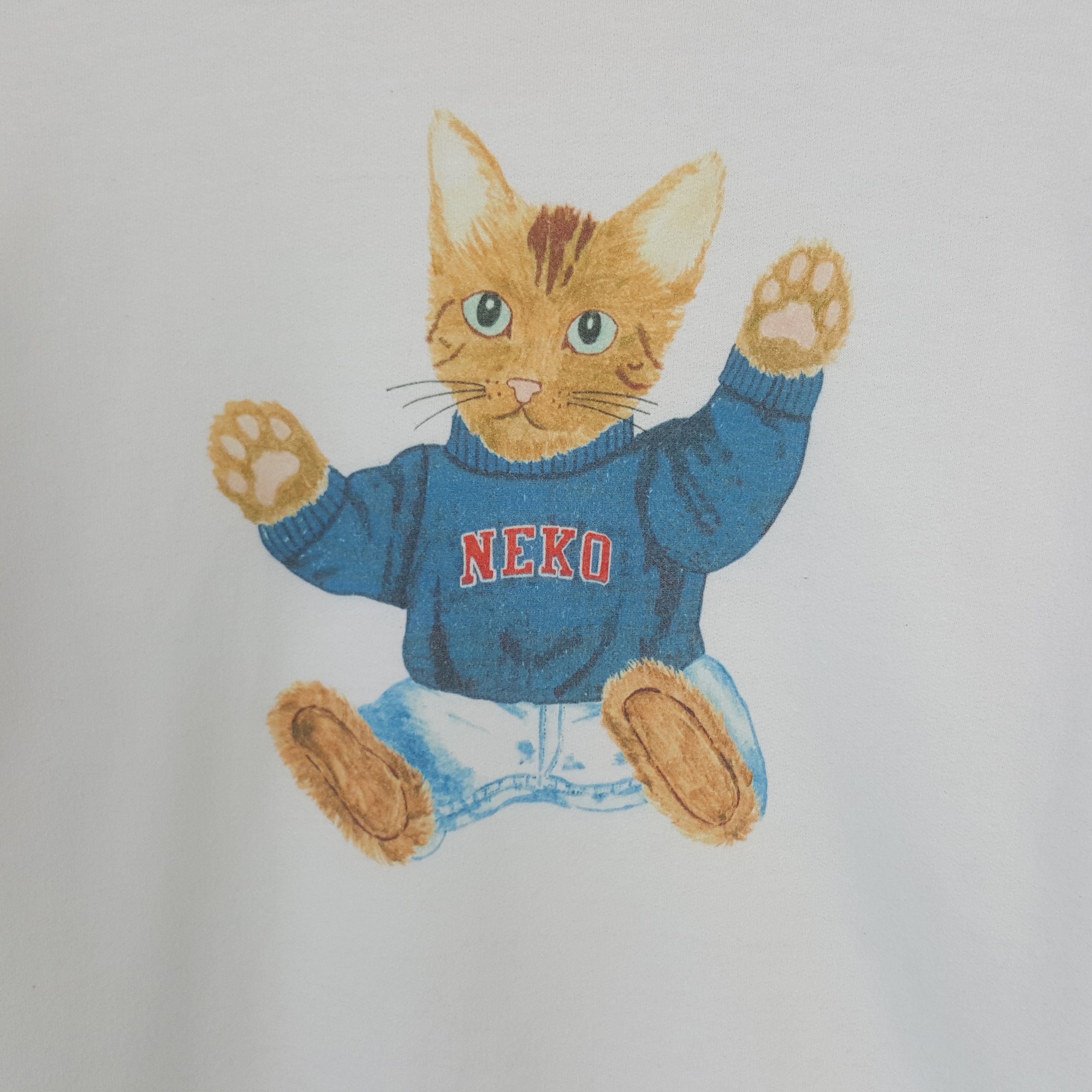 Beams Plus × Japanese Brand × Vintage Vintage Beams Neko Cat Sweatshirt Size US S / EU 44-46 / 1 - 2 Thumbnail