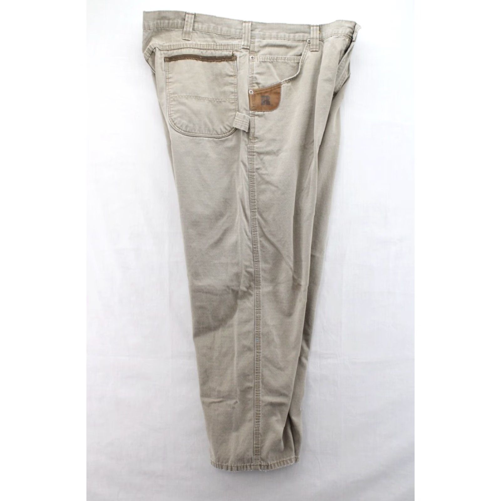Wrangler Wrangler Riggs WorkWear Men 40 x 29 Khaki Brown Cotton Work Pants Flat Front Zip Pockets Solid Color USA Work Wear 3W020BR Mens Size US 40 / EU 56 - 4 Thumbnail