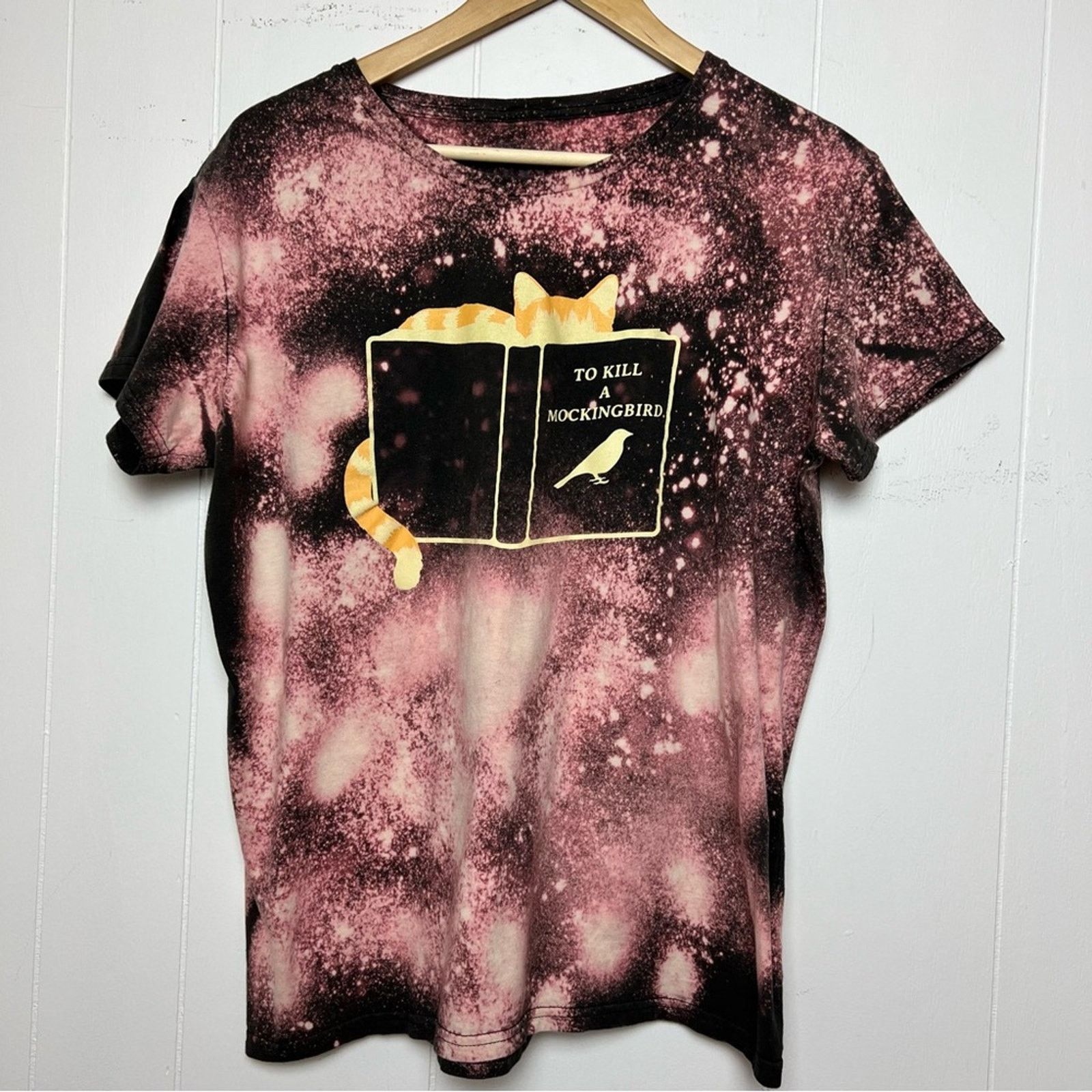 Handmade Marble Tie Dye To Kill A Mockingbird Graphic Tee Women L Size L / US 10 / IT 46 - 6 Thumbnail