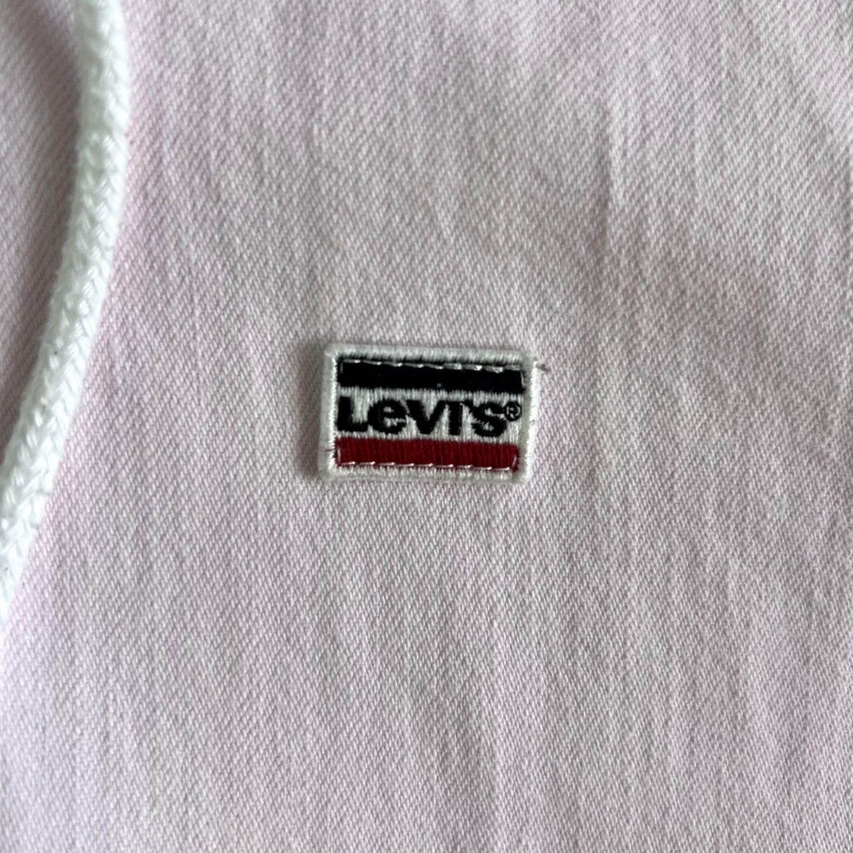 Levi's Levi's Jacket Womens Medium Pink Hooded Cotton Twill Full Zip Drawstring Casual Shirt Size M / US 6-8 / IT 42-44 - 2 Thumbnail