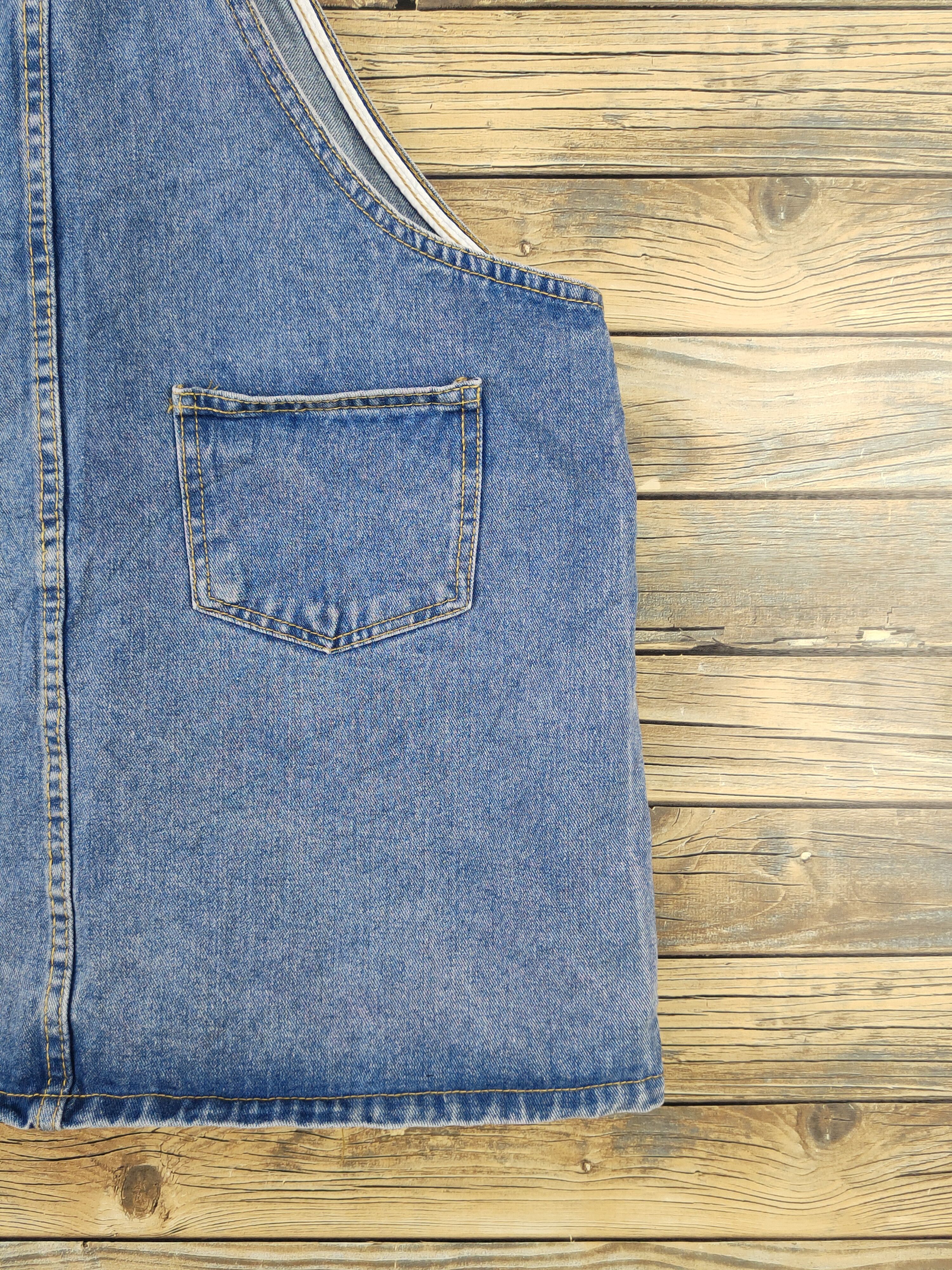 Japanese Brand × Vintage Japanese Brand Blue Denim Skirt Jumpsuits Size 41" - 10 Thumbnail
