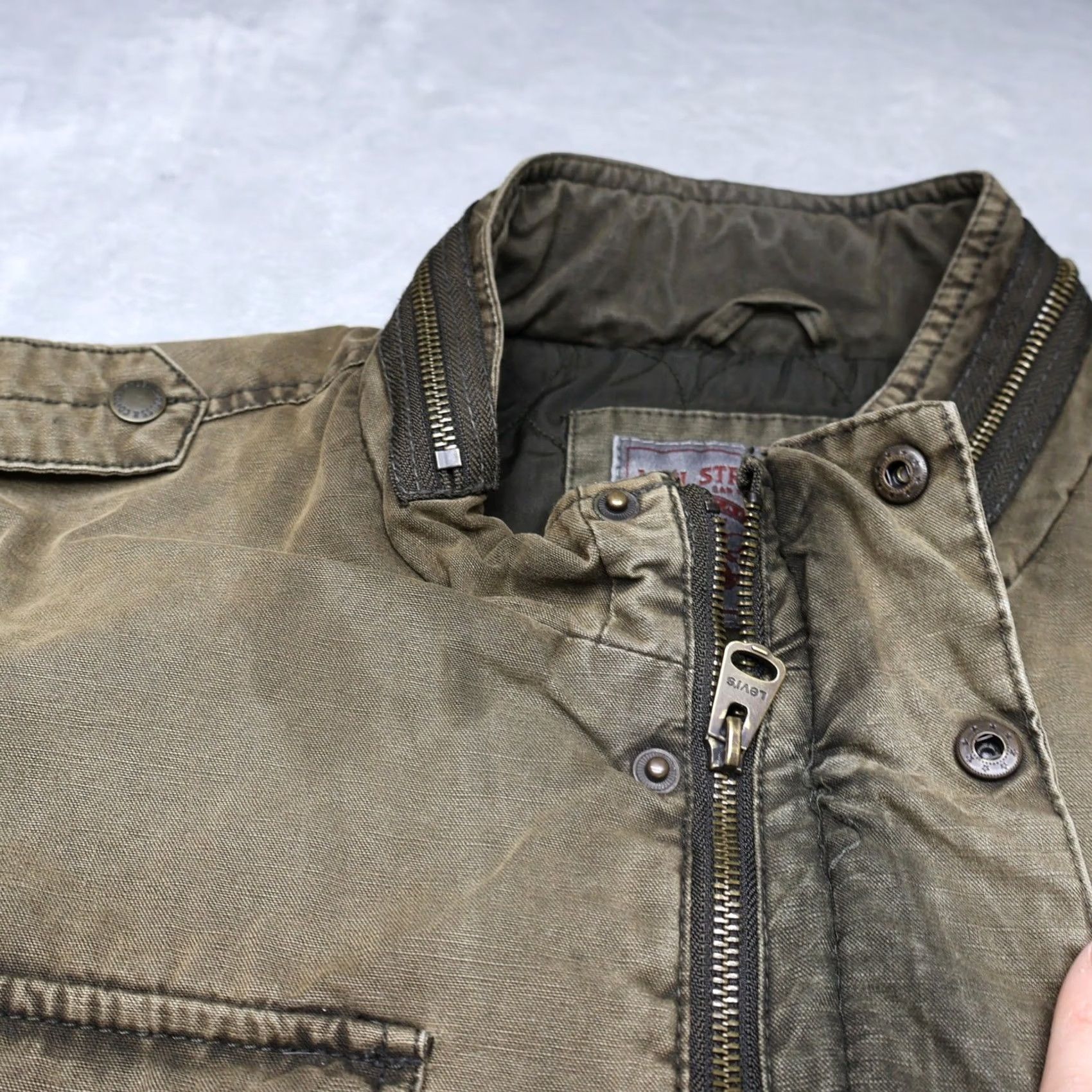 Levi's Levis Jacket Mens Medium Brown Washed Canvas Full Zip Rugged Military Field Size US M / EU 48-50 / 2 - 4 Thumbnail