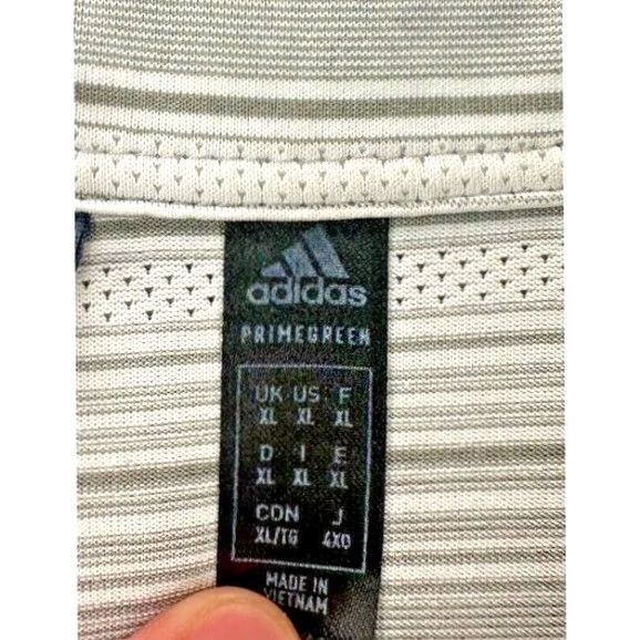 Adidas Adidas PrimeGreen Polo Shirt Men XL Grey Balanced Stripes Golf Rugby Size US XL / EU 56 / 4 - 3 Thumbnail