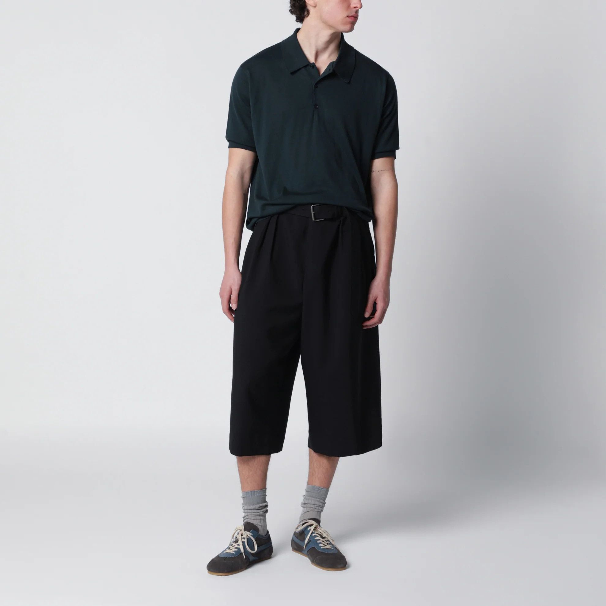 John Smedley o1d2blof0526 Cotton Polo Shirt in Forest Green Size US L / EU 52-54 / 3 - 1 Thumbnail