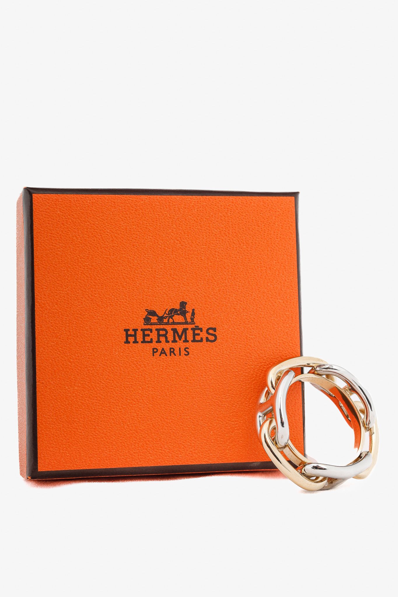 Hermes Hermes Regate Two-Tone Palladium-Plated Scarf 90 Ring Size ONE SIZE - 5 Thumbnail