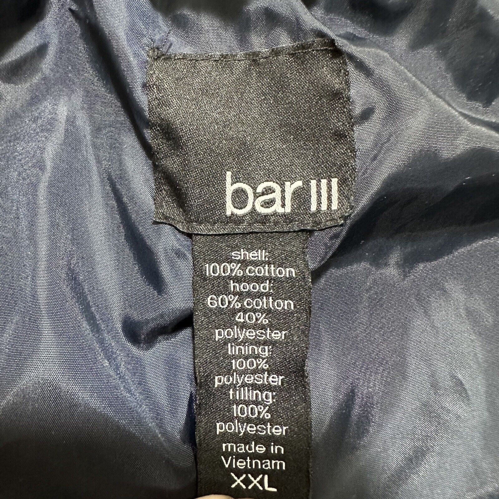 Bar III Bar III XXL Hooded Vest Sleeveless Jacket Quilted Navy Blue Size XXL / US 16-18 / IT 52-54 - 3 Thumbnail