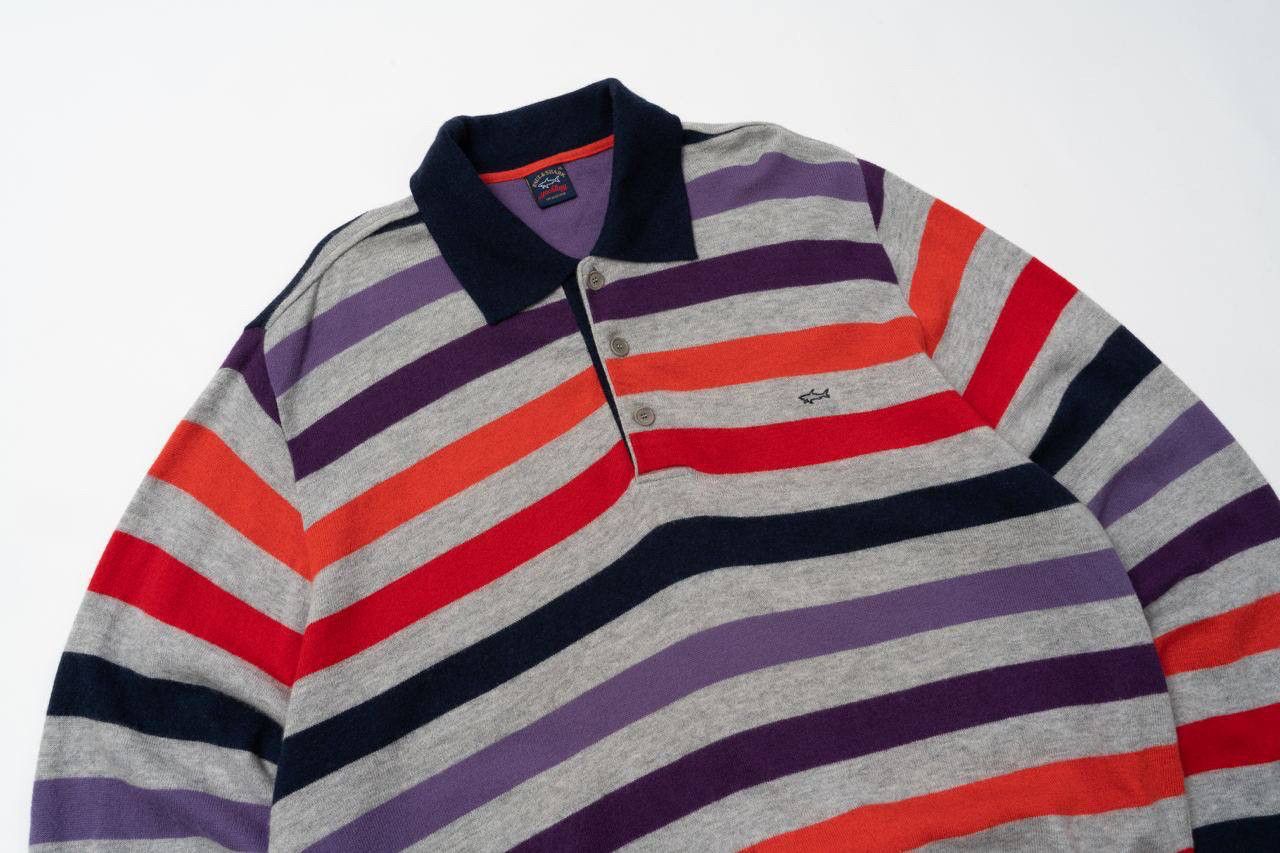 Paul & Shark 🔵PAUL & SHARK Yachting Striped Wool Jumper Sweater Polo Size US XL / EU 56 / 4 - 7 Thumbnail