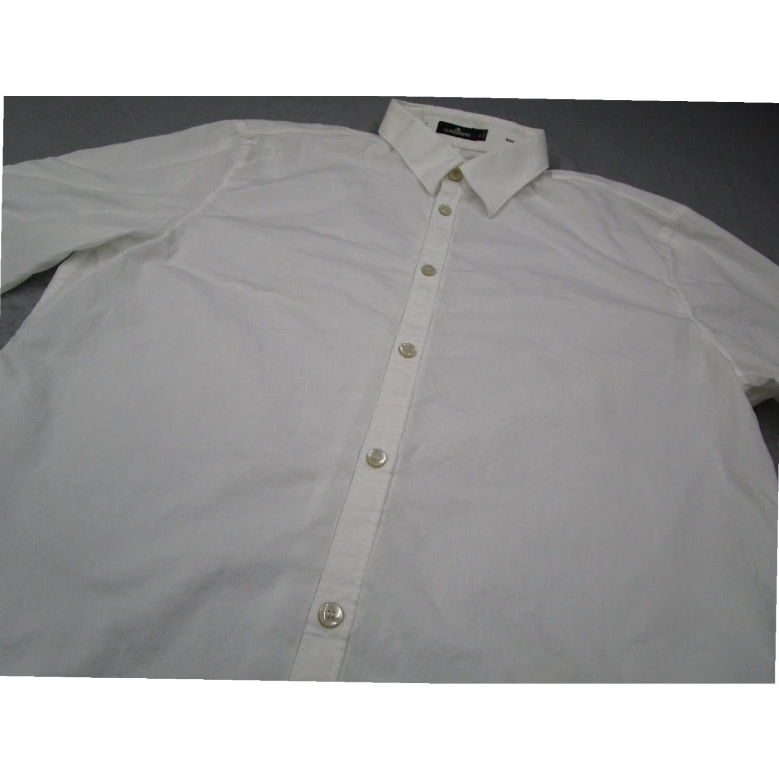 J.Lindeberg J.Lindeberg Mens White Long Sleeve Button Up Dress Shirt Cotton Blend Lightweight Size US XL / EU 56 / 4 - 2 Thumbnail
