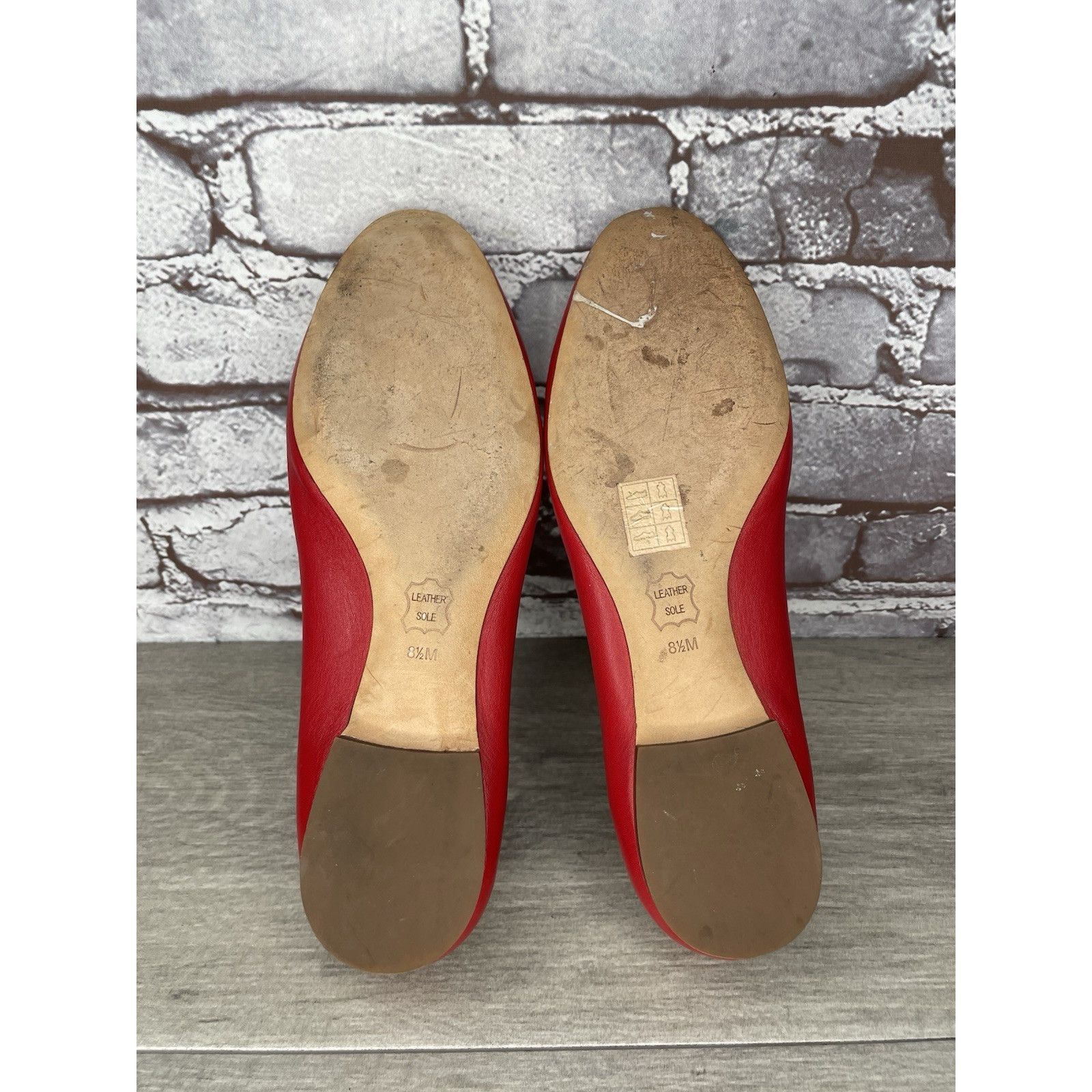 Tory Burch Tory Burch Red Leather Gold Badge Logo Ballet Flats Shoes Wo Size US 8.5 / IT 38.5 - 24 Thumbnail