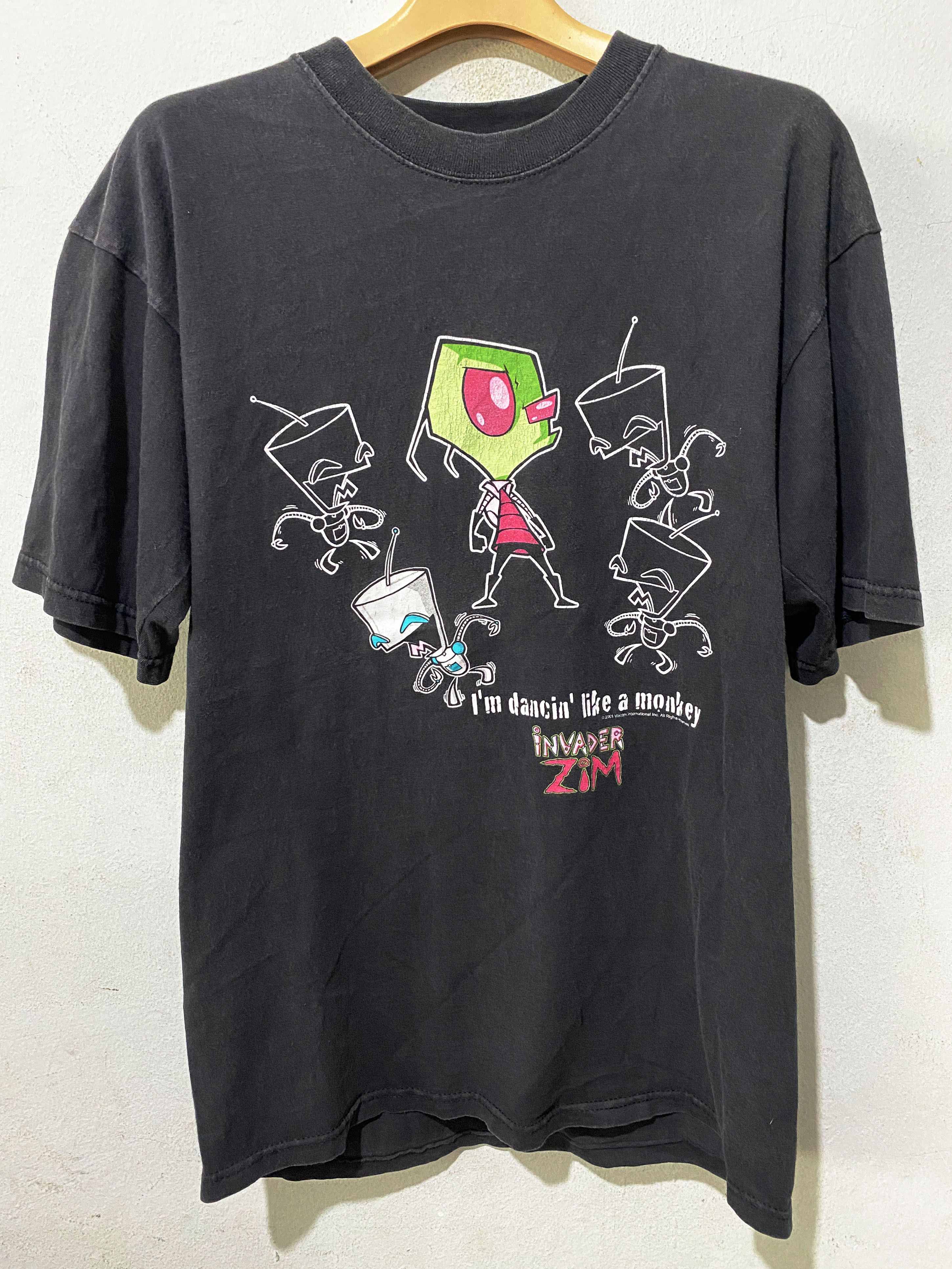 Y2K Vintage Invader Zim Doom Graphic T Shirt Cartoon Tee Black Gir XL Cartoon deals