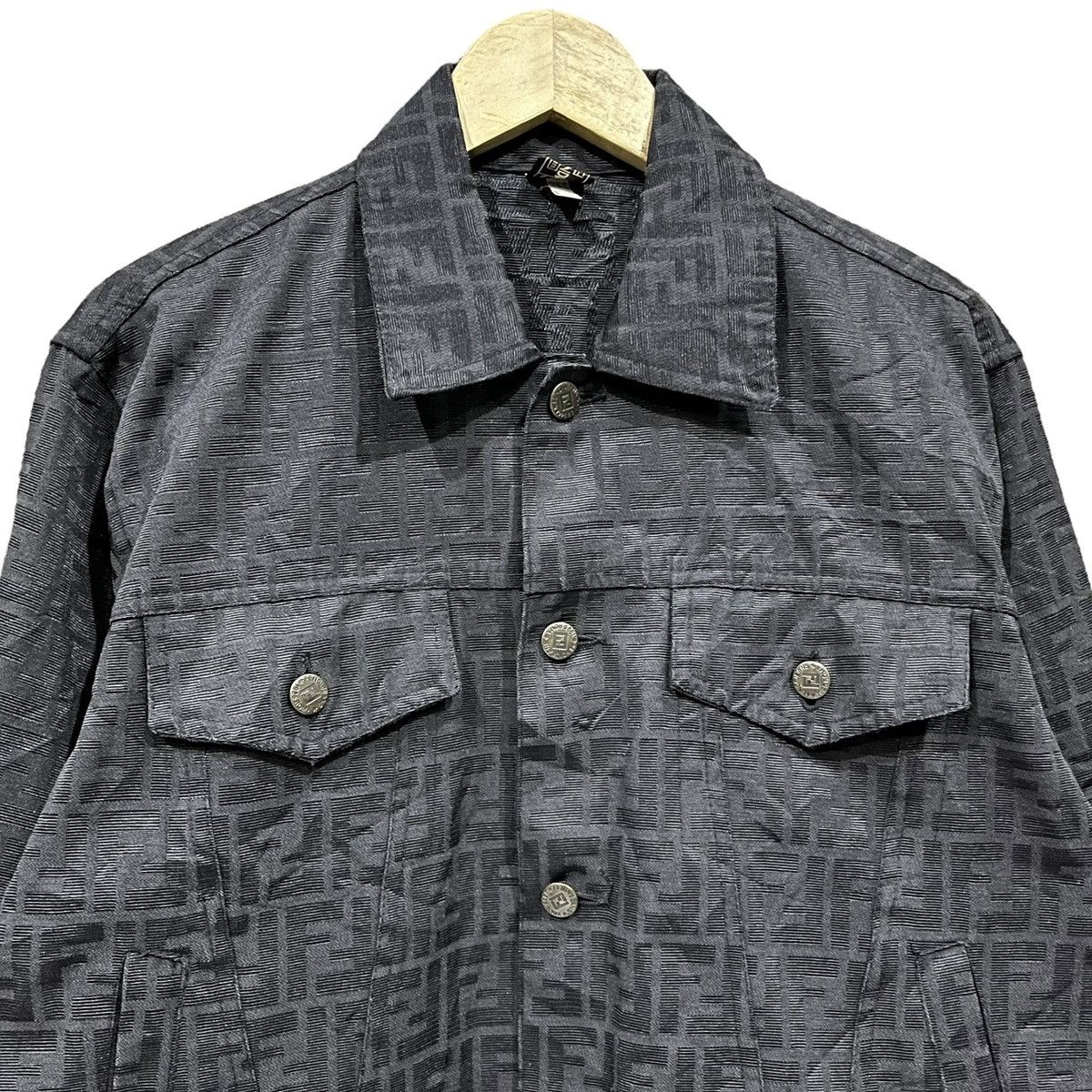 Fendi × Vintage Vintage Fendi Zucca Trucker Jacket Size US M / EU 48-50 / 2 - 5 Thumbnail